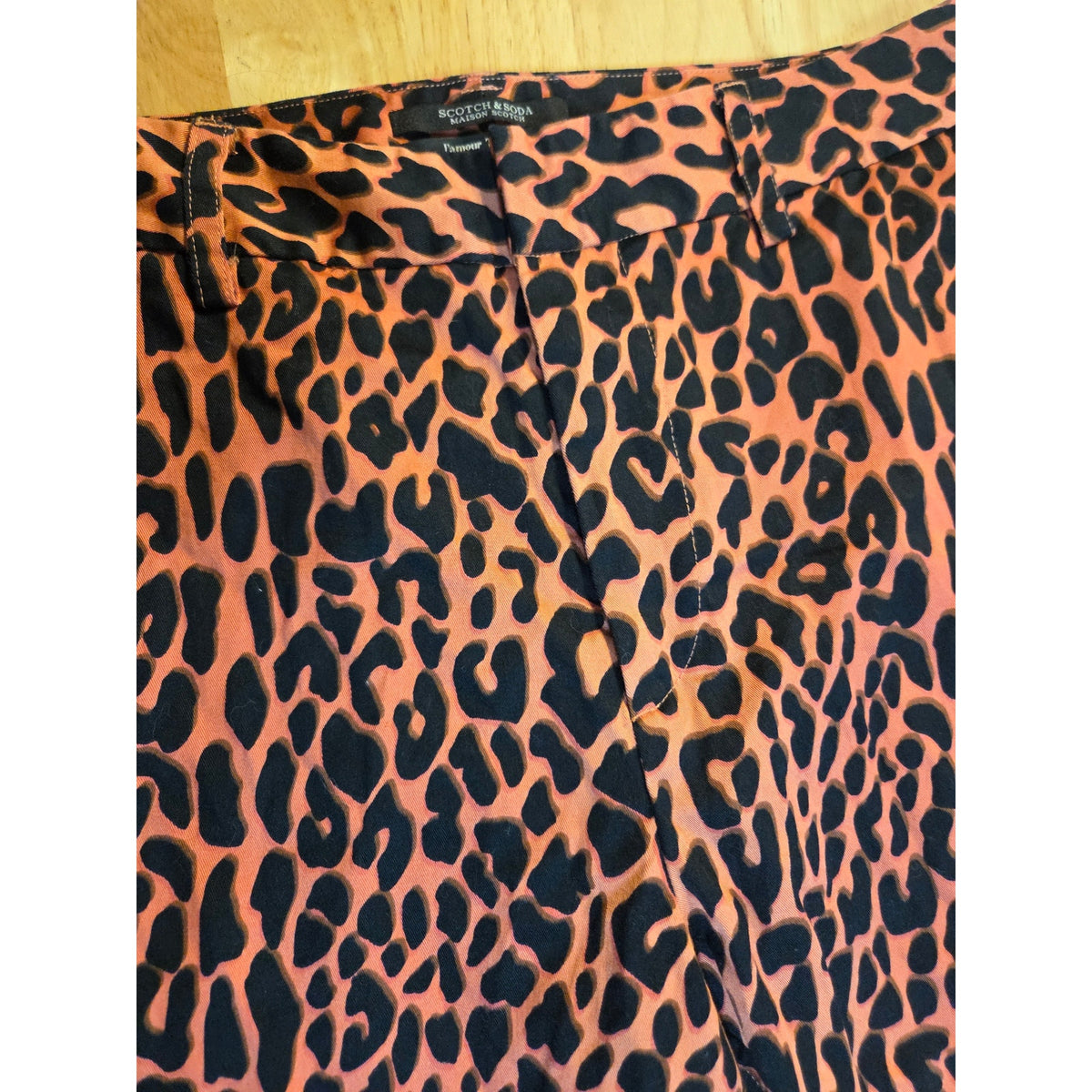 Scotch & Soda Maison Scotch L'Amour Tous jour orange tone animal print pant 28"