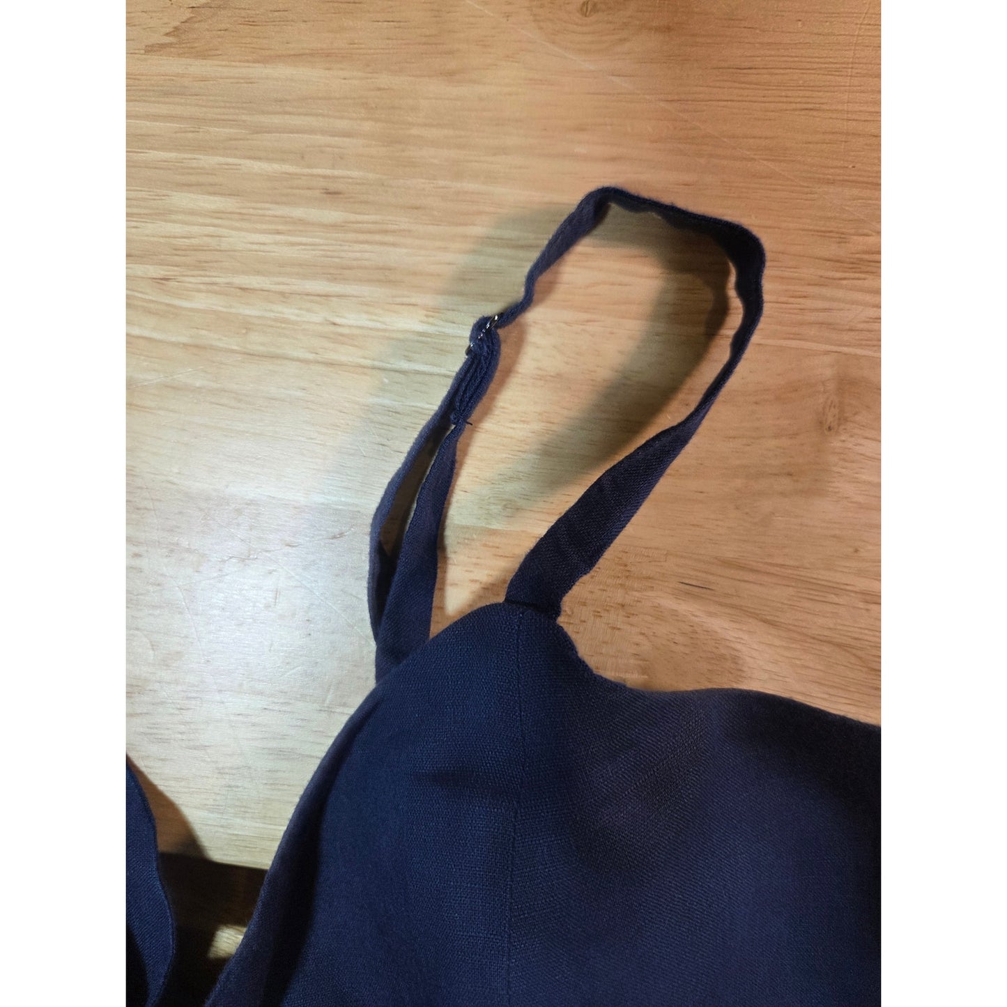 J.Crew size 6 navy blue sleeveless wide leg jumpsuit elasticated Pockets cotton