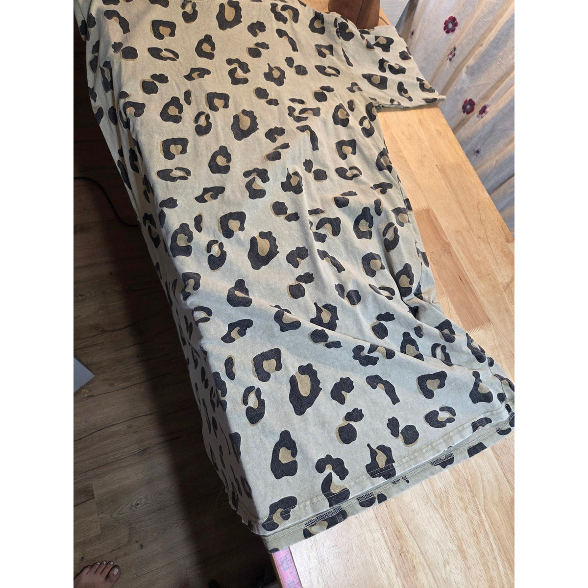 Easel 3x oversized t-shirt dress jersey knit leopard print animal cotton