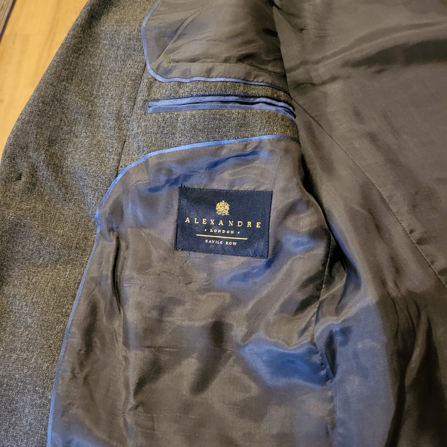 Alexandre London Savile Row Dark Gray Sport Coat Suit Jacket 22" P2P 29" Long 