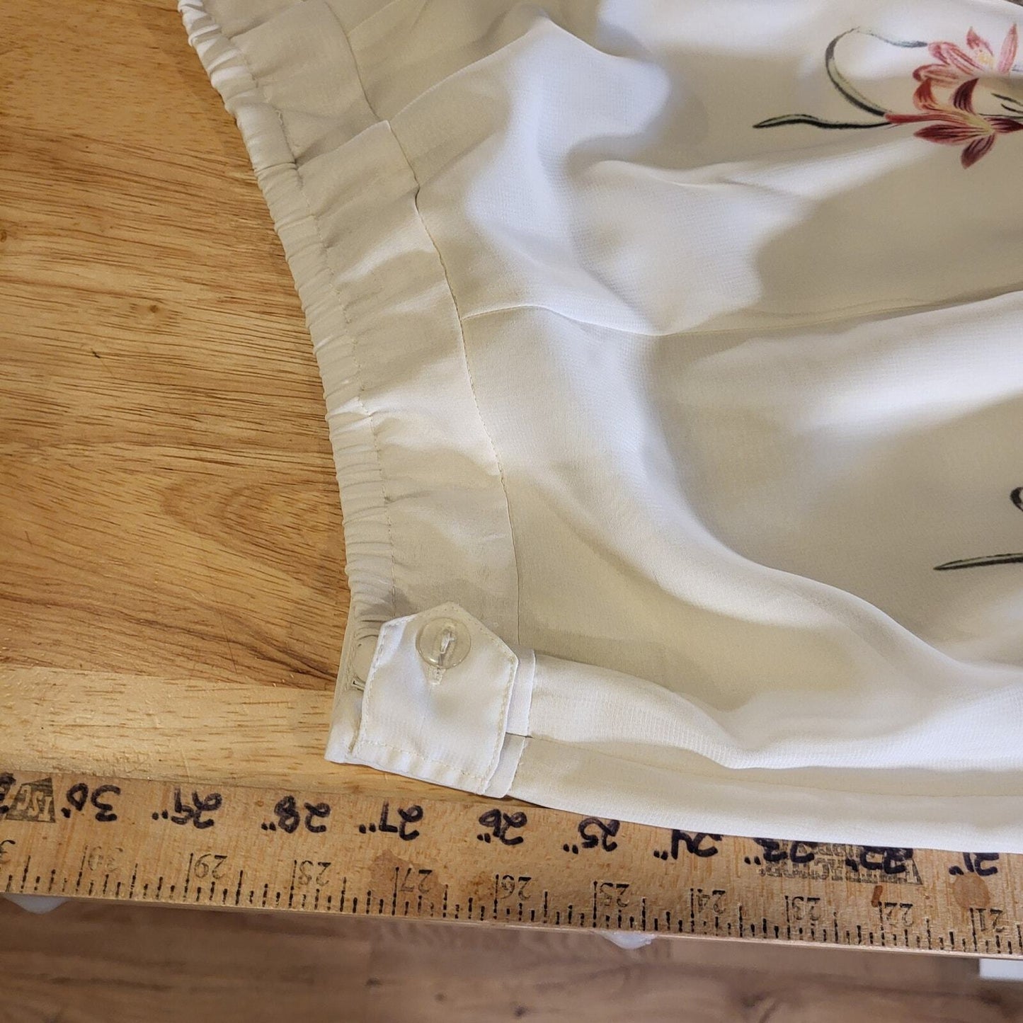 Soft Surroundings Floral Print Cream Circle Skirt Petite Small