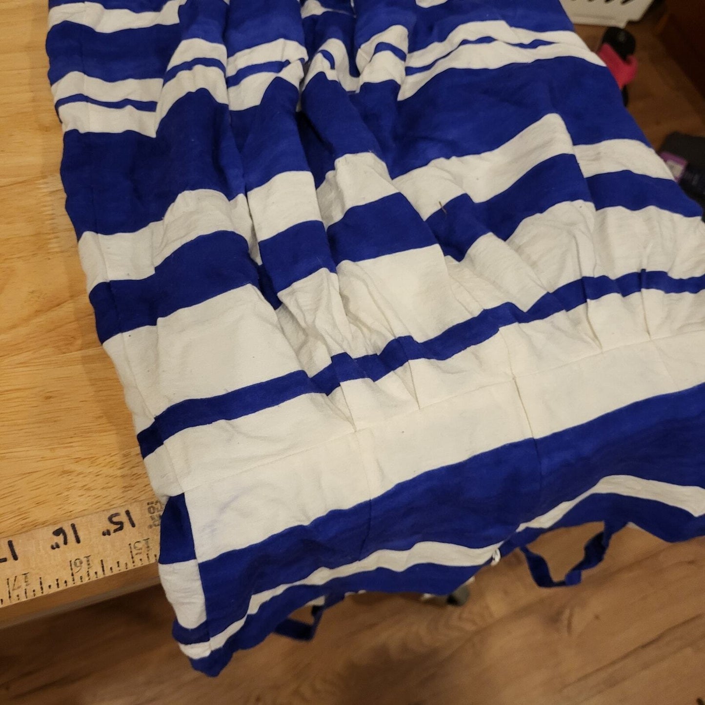Ann Taylor Loft Blue & White Size Six Strappy Knee Dress 16" P2P 14" Waist