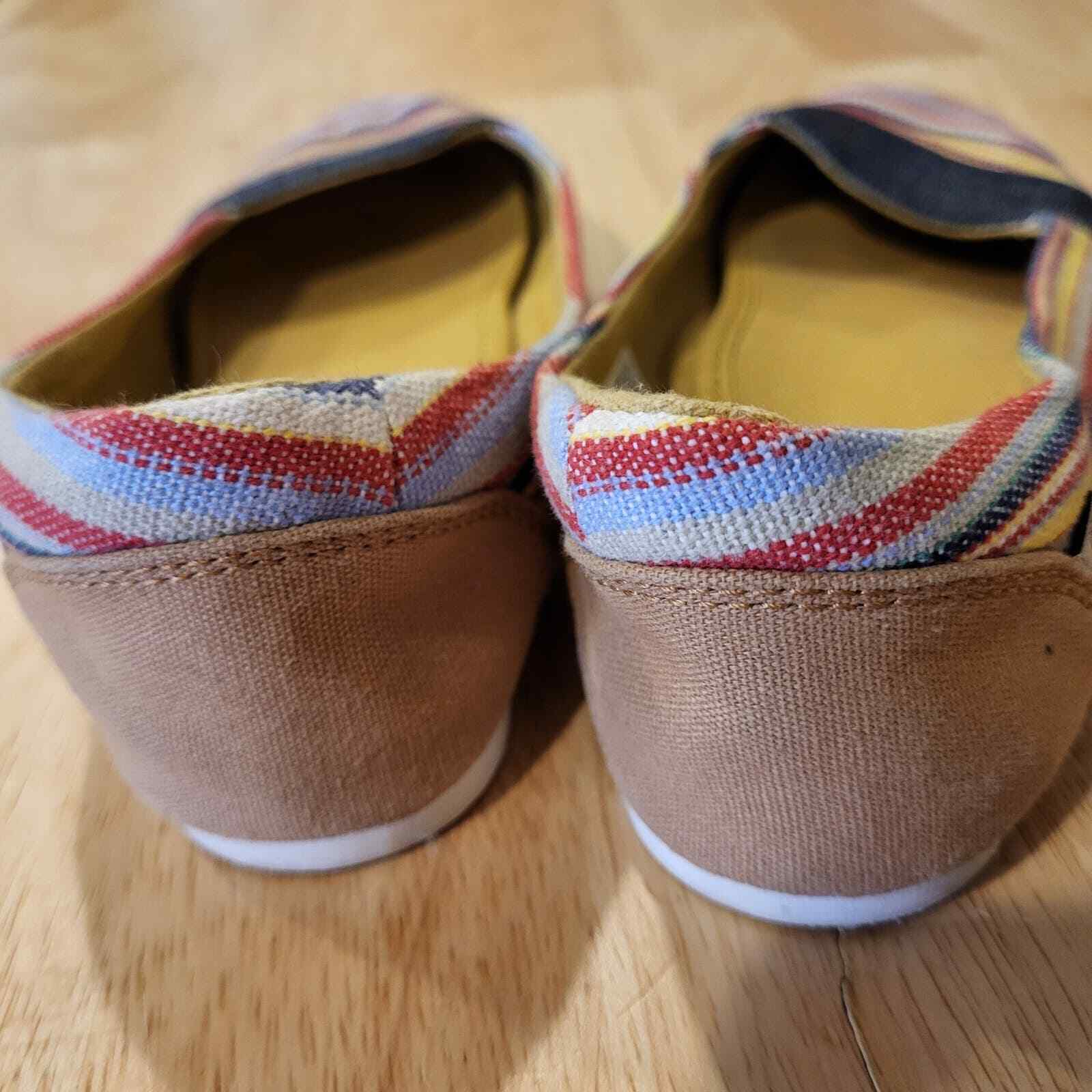 Women's Striped Cortona Keen Canvas Slide On Flats Multicolor 6.5