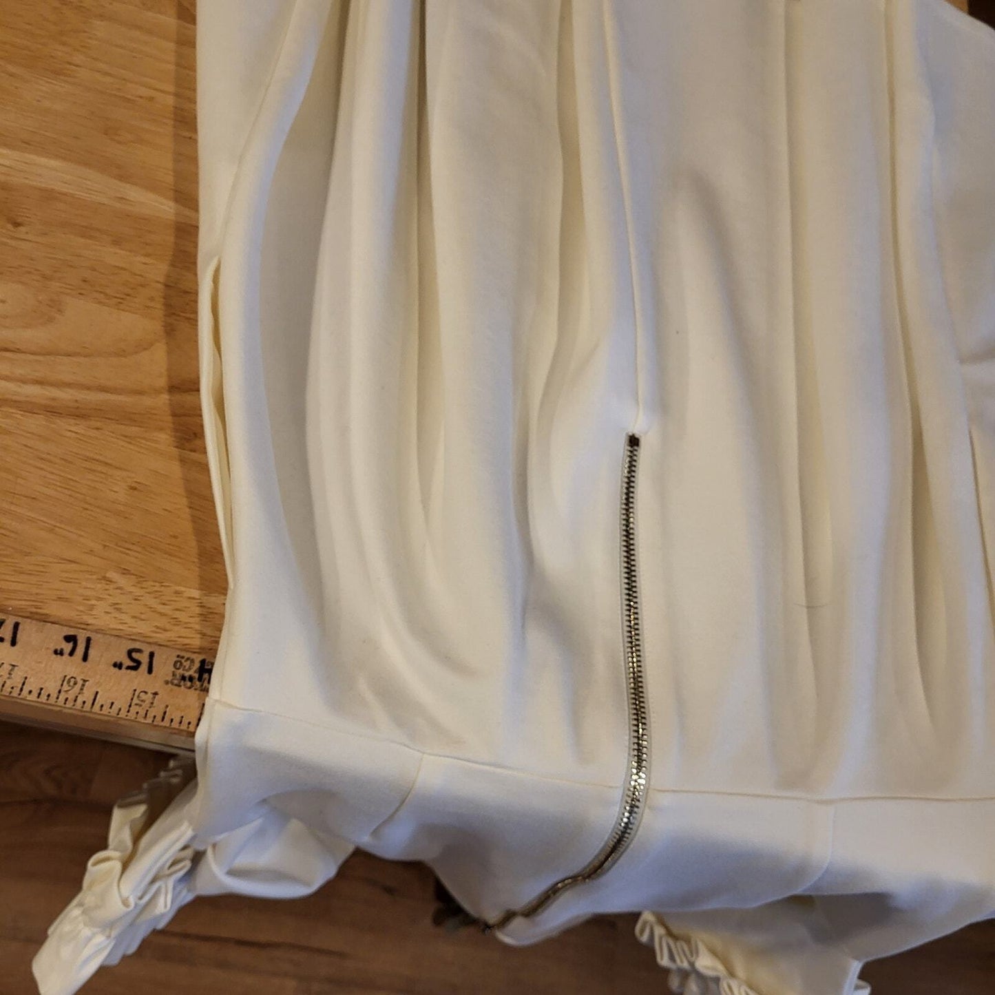 Ted Baker White Ritzi Ruffle-Trimmed Tea Length Viscose Dress Size 2