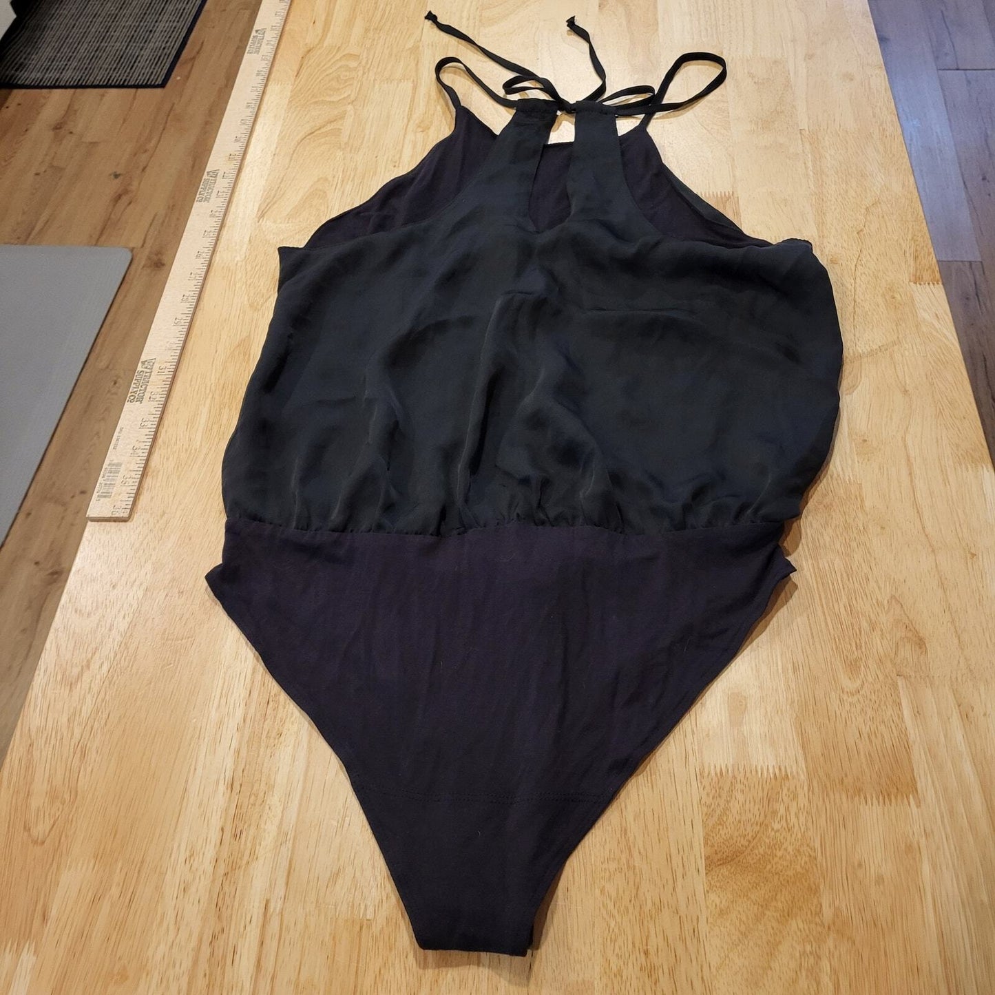 Abercrombie & Fitch Spaghetti Strap Black billowy body suit Medium keyhole 