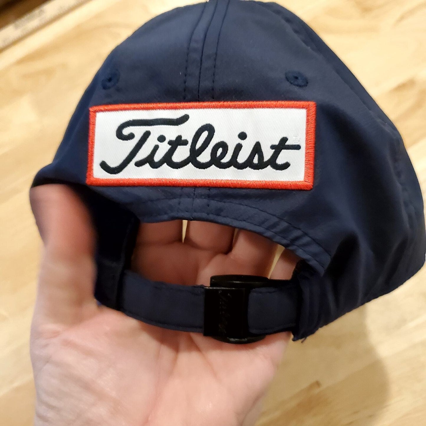Navy Blue White Embroidered Footjoy Titleist Hat Pro  V1 Adjustable Cotton Hat