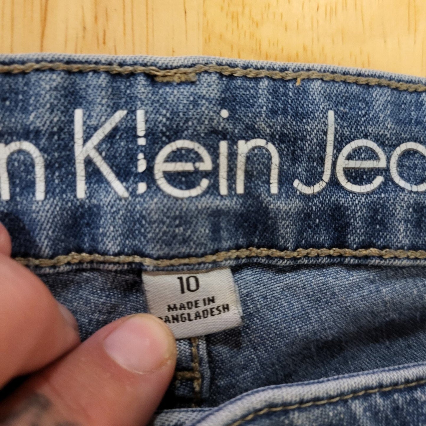 Calvin Cropped Skinny Stretch Denim Jeans 10  Hi Waist 26" Inseam