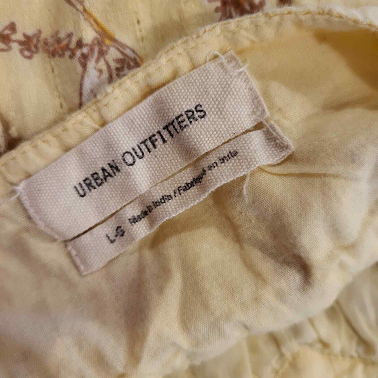 Yellow Urban Outfitters Floral Spaghetti Strap Dress Short