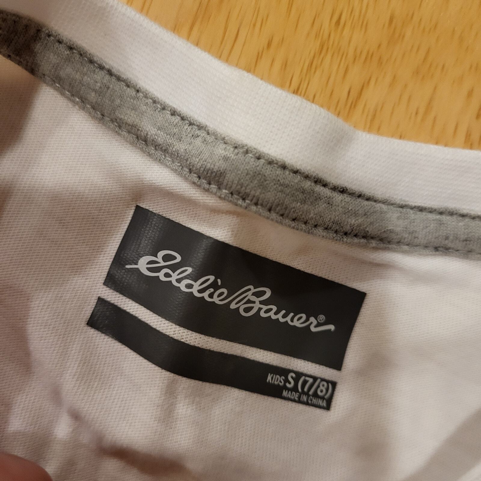 NWT Eddie Bauer Boys T-shirt Small 7/8 Cotton Bear Print 
