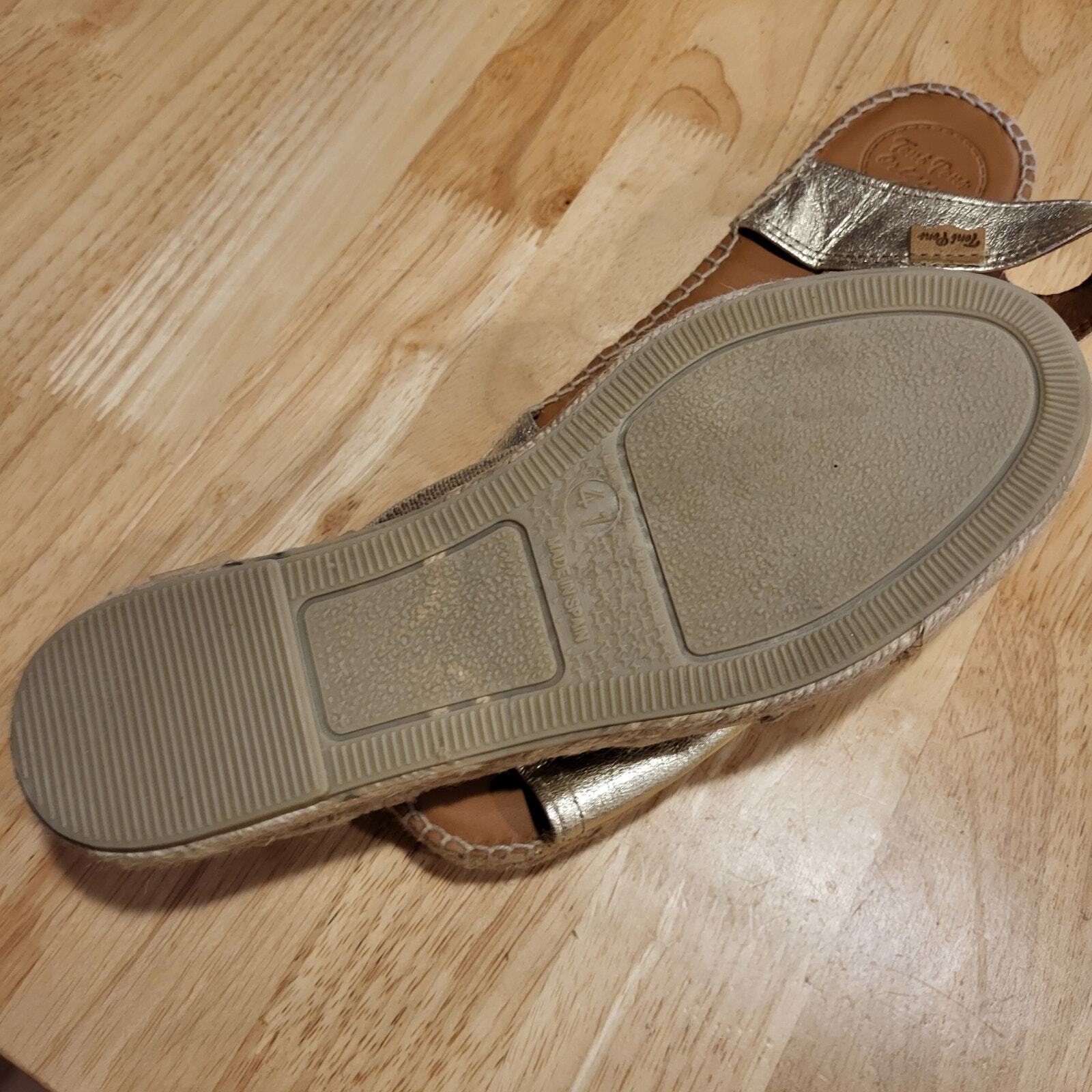 Toni Pons Teide Platinum Leather Espadrilles Open Toe Jute Wedge Hand Crafted 41