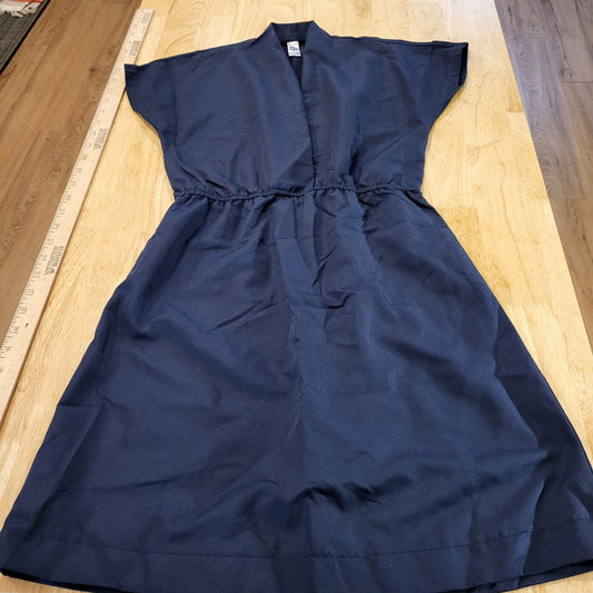 American Apparel Navy Blue XS Classic Girl Dress Cap Sleeve V Neck Mini