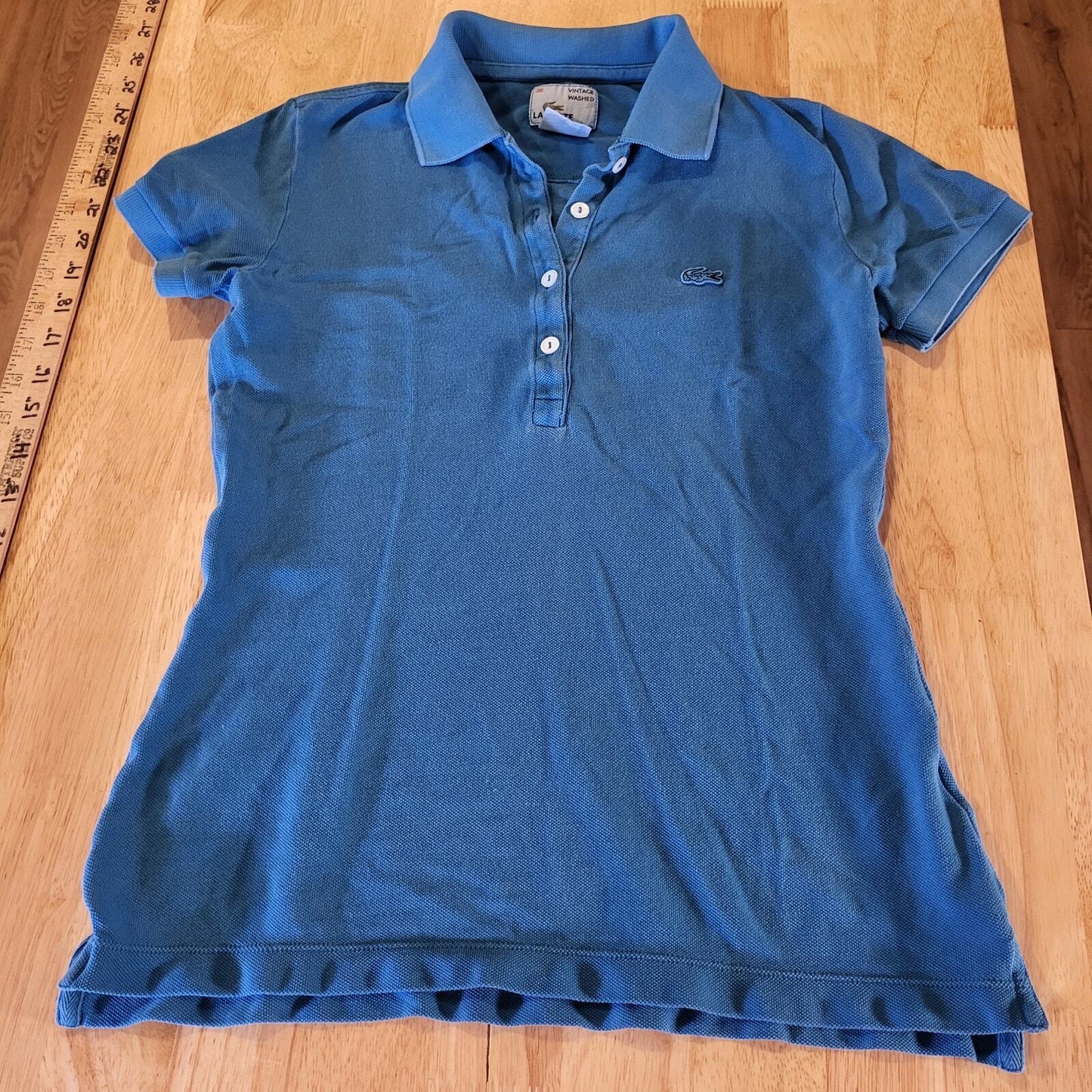 Lacoste Blue Polo 100% Cotton Short Sleeve Size 36