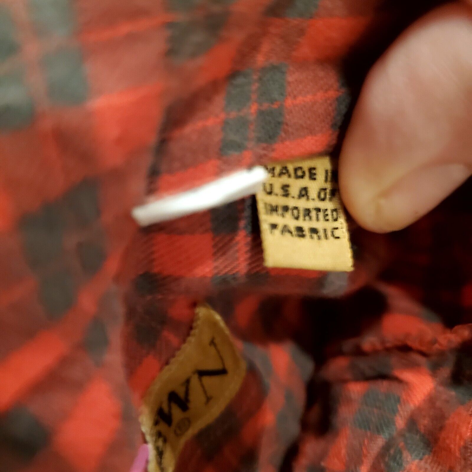 Vintage Ruff Hewn Red Plaid Flannel Shirt Button Yoke Detail Made in USA 12