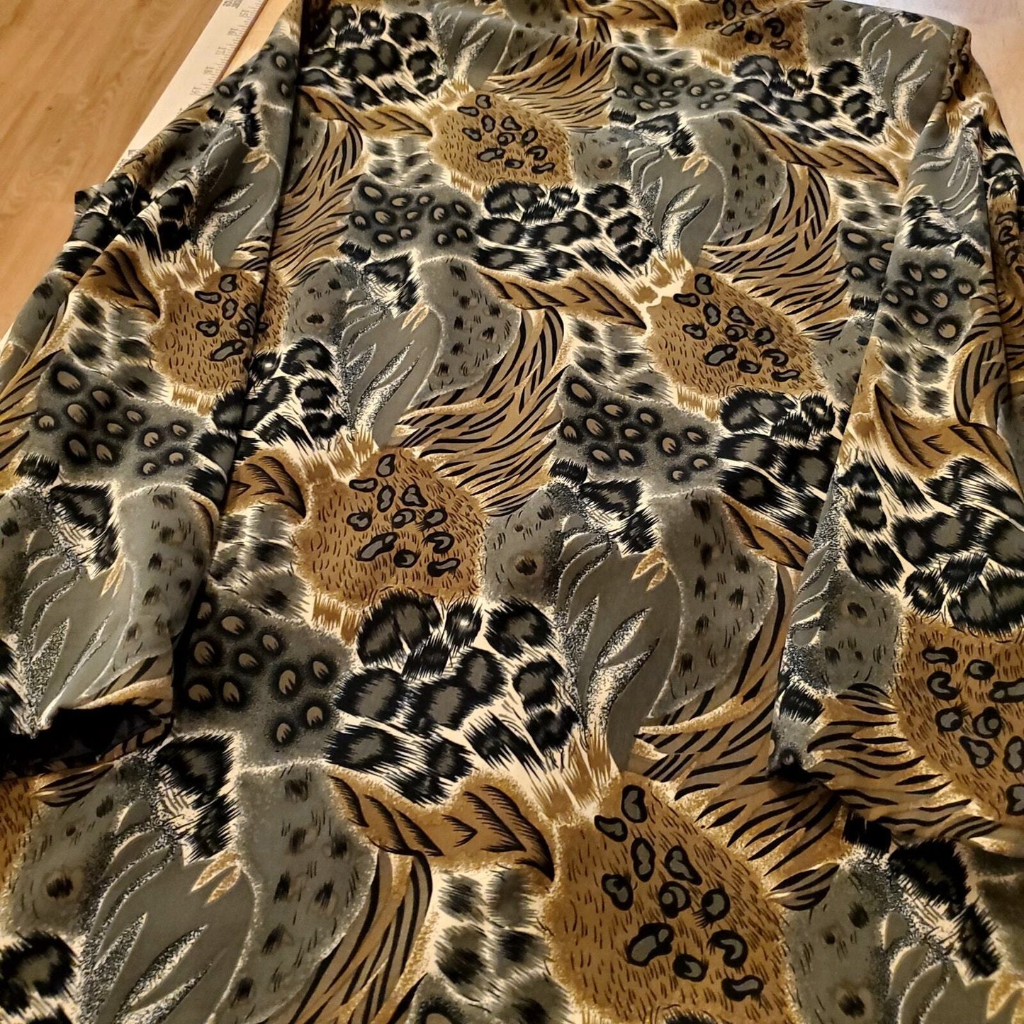 Jonathan Logan Vintage Satin Mixed Animal Print Blazer 80's Glam Rock 24" P2P 