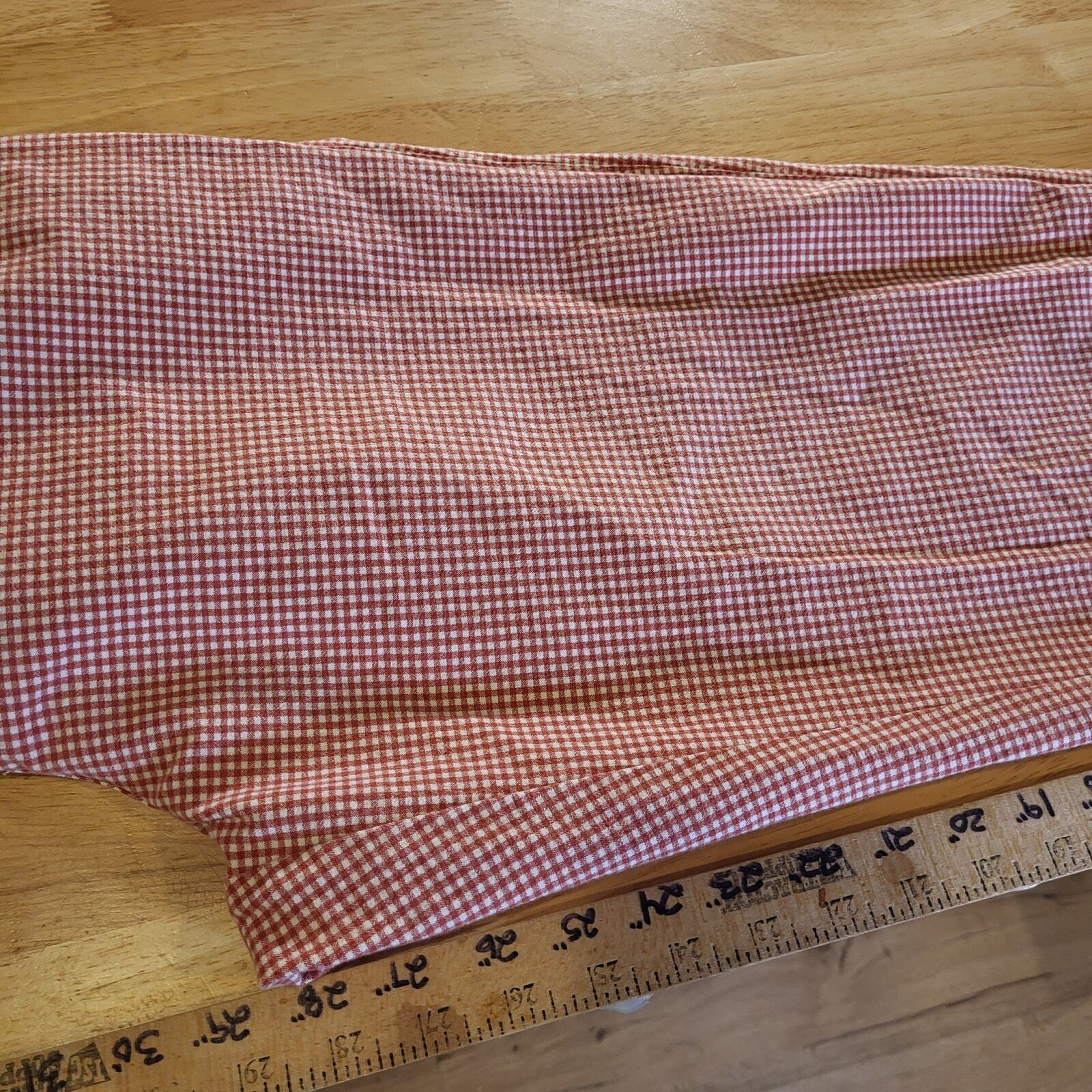 Vanilla Red Gingham Cotton Stretch Cigarette Pants 44 Zip Ankle Straight