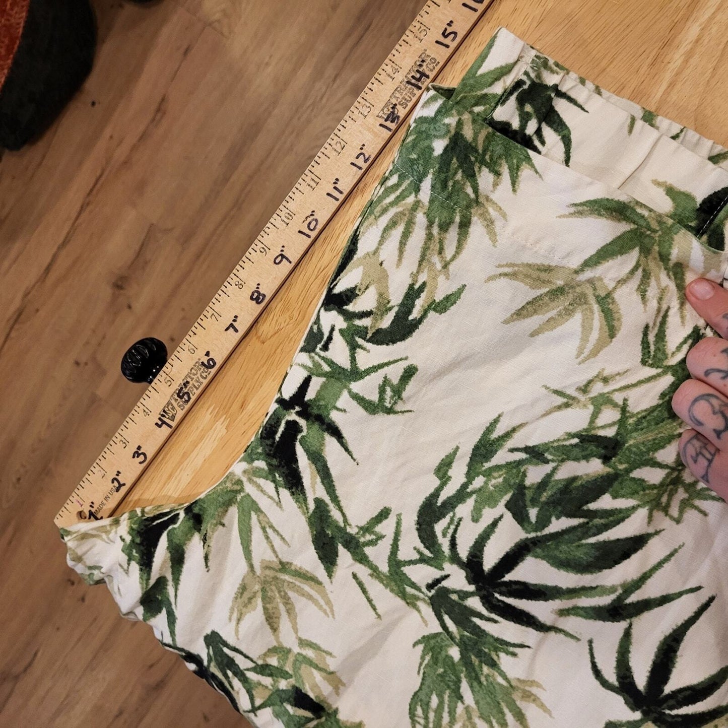 Nwt J. Jill Botanical Print Elastic Waist Wide Leg Nylon Blend Trousers XL Tall