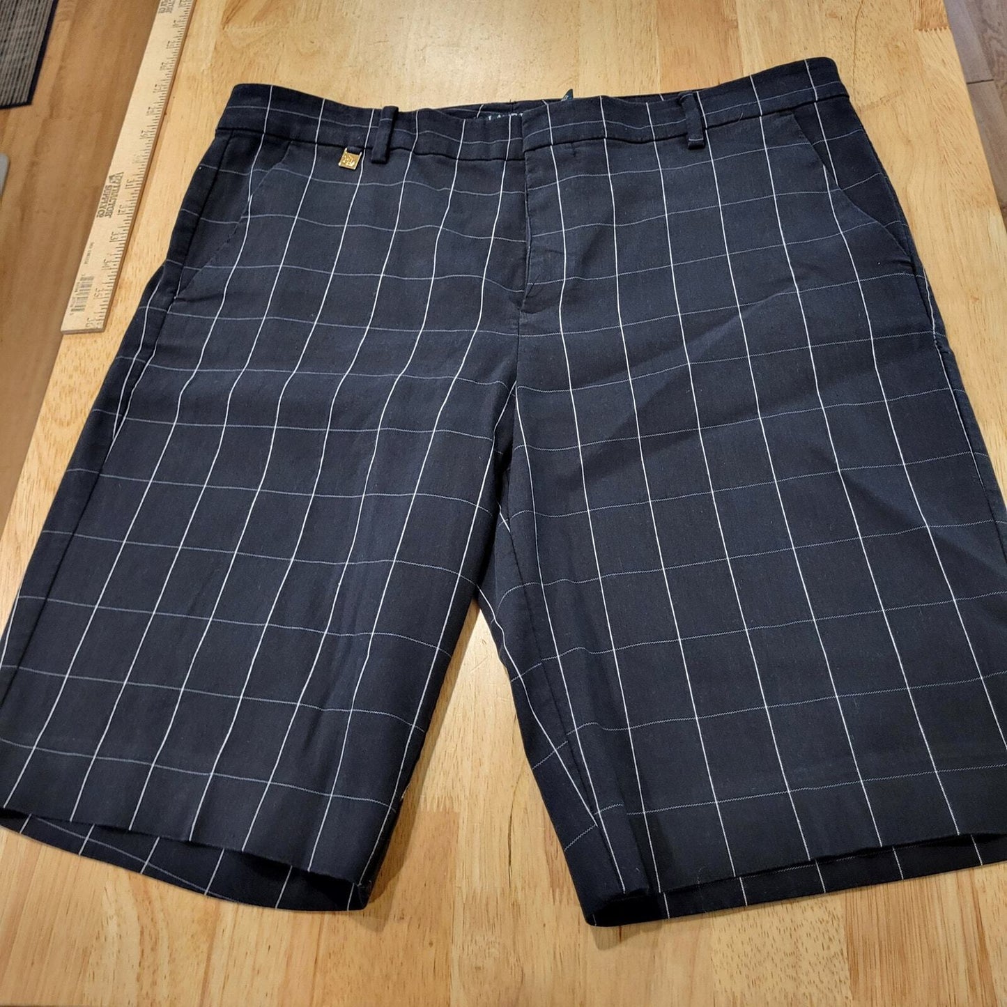 Lauren By Ralph Lauren Black Plaid Size 10 Shorts Pockets