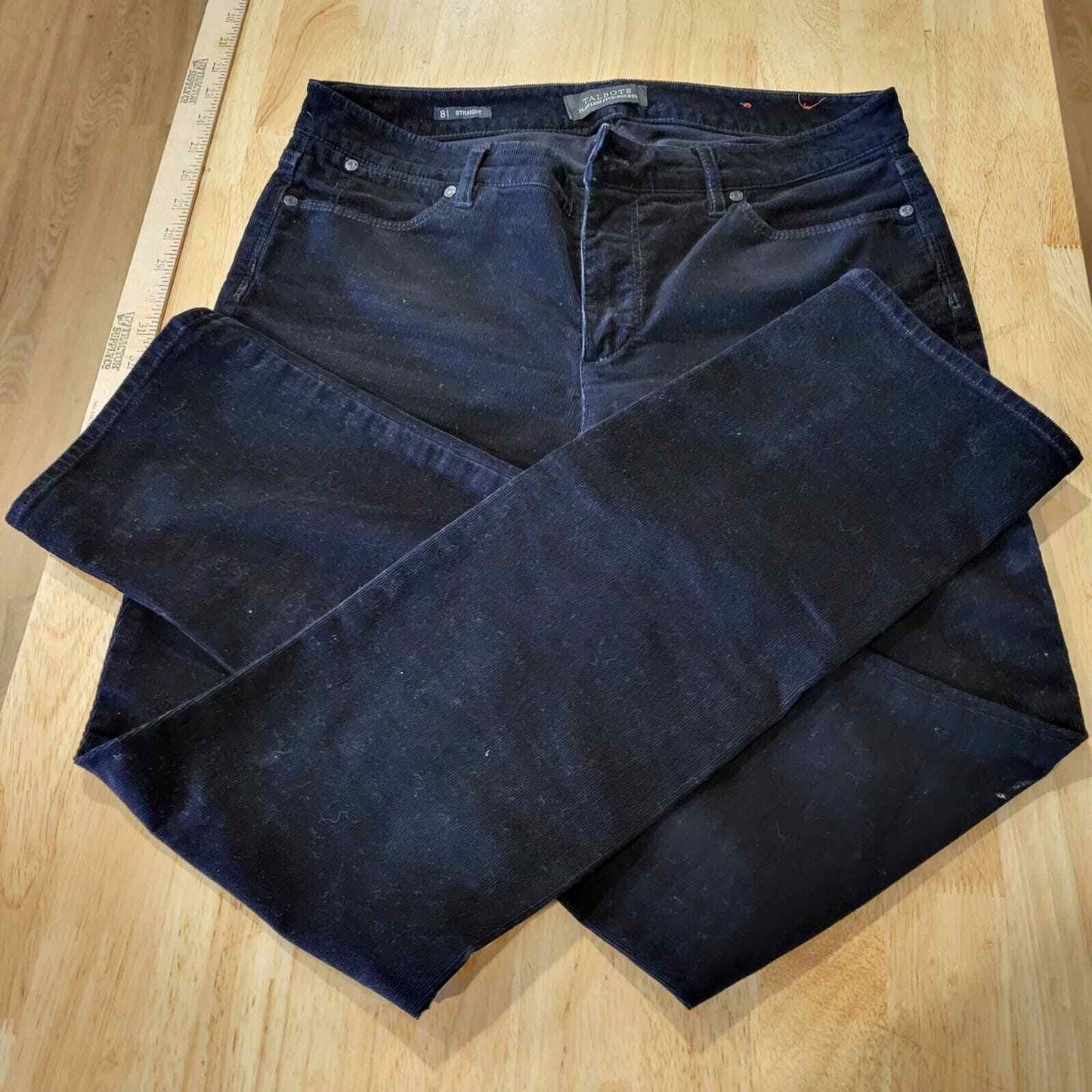 Talbots Flawless Five Pocket Straight 8 Black Jeans Denim 31" Waist