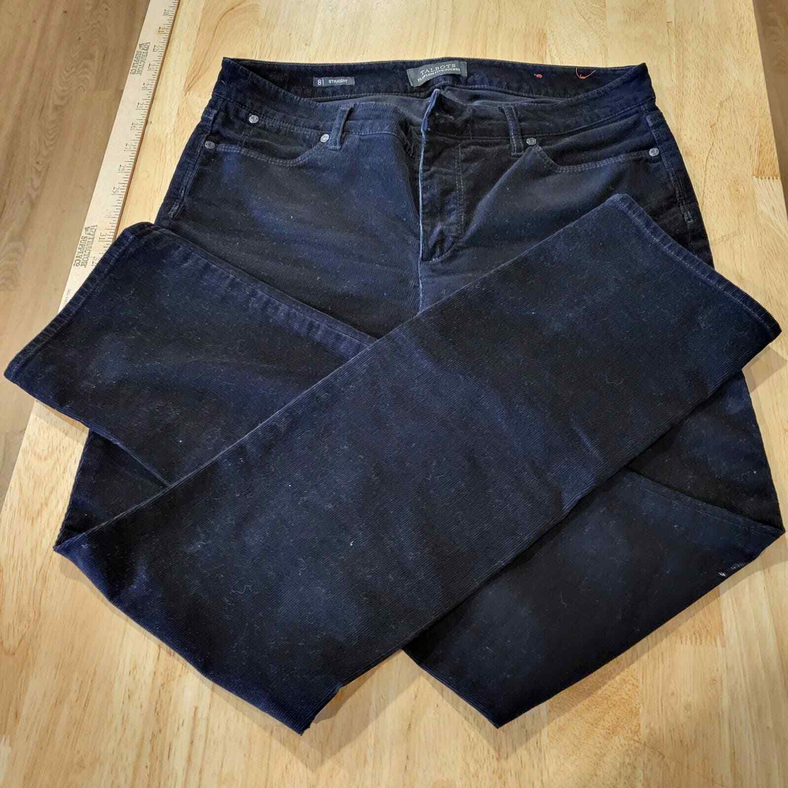 Talbots Flawless Five Pocket Straight 8 Black Jeans Denim 31" Waist