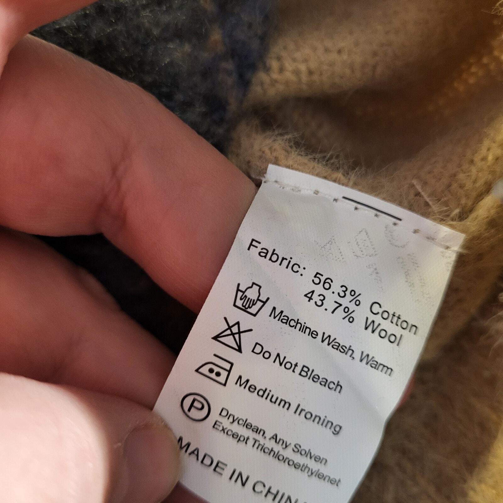 Wool & Cotton Blend Botanical Print Knit Cardigan Pockets 25" Pit 2 Pit