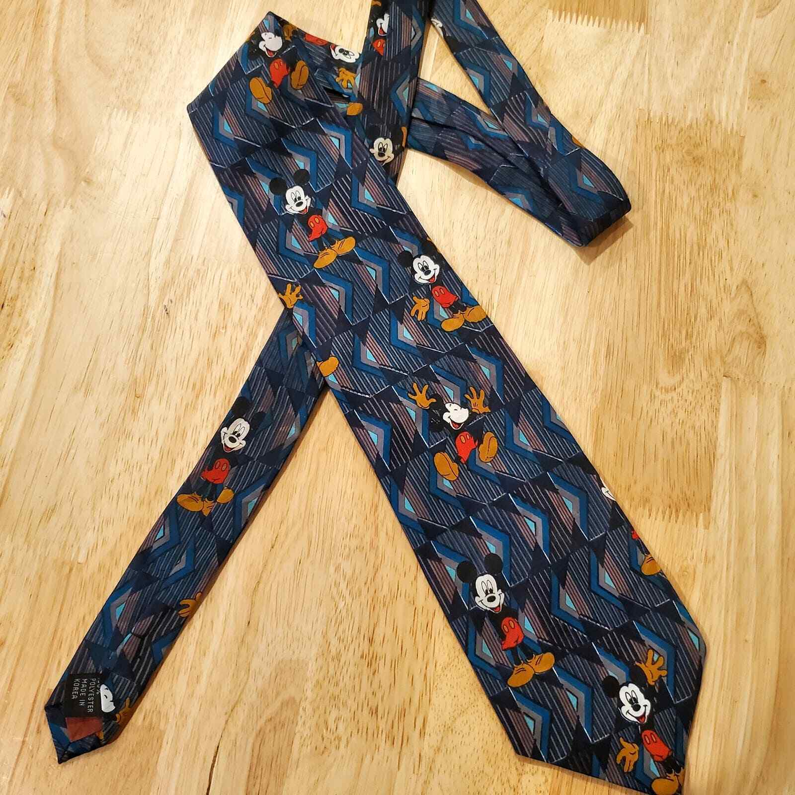 Vintage Disney Mickey Mouse Tie Geometric Print