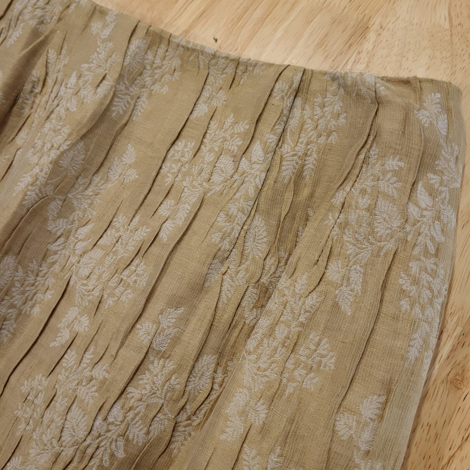 Doncaster Linen Blend  Botanical Detail Pencil Skirt Italian Back Slit 10 30" W