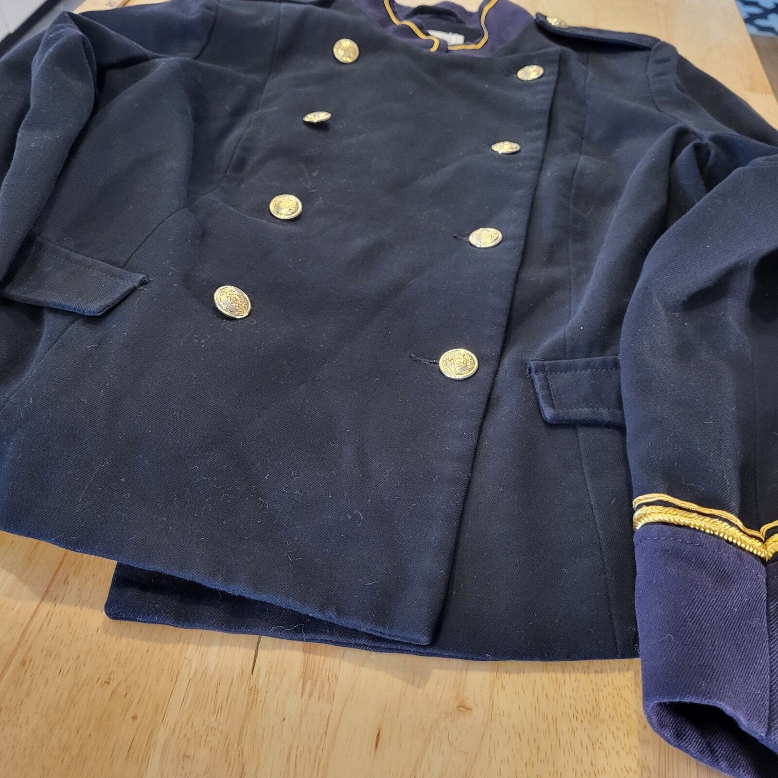 H&M Nay Military Jacket Gold Buttons Cototn 19" Pit 2 Pit