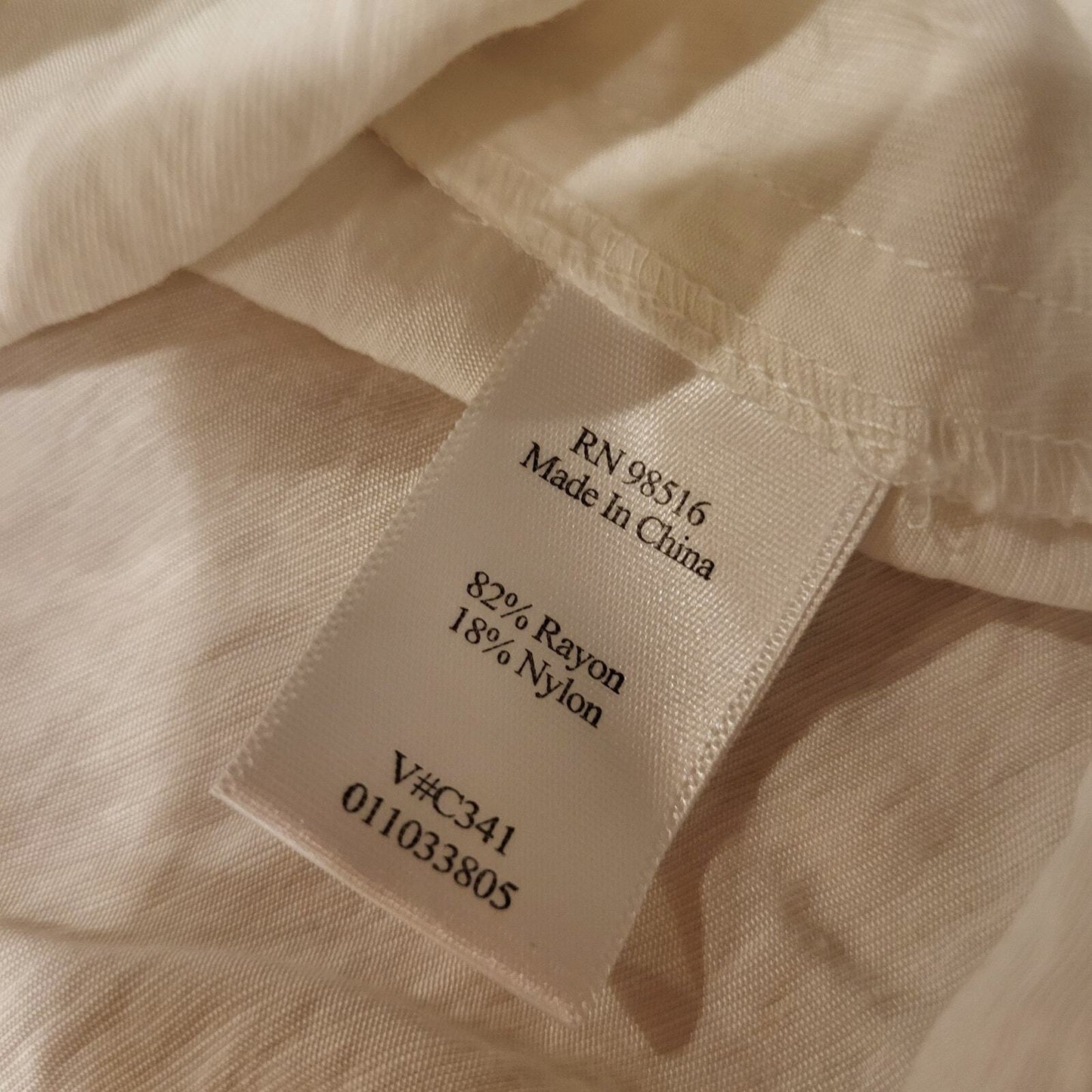 White Coldwater Creek Cotton Blend Short Sleeve Tie Front Button Down M