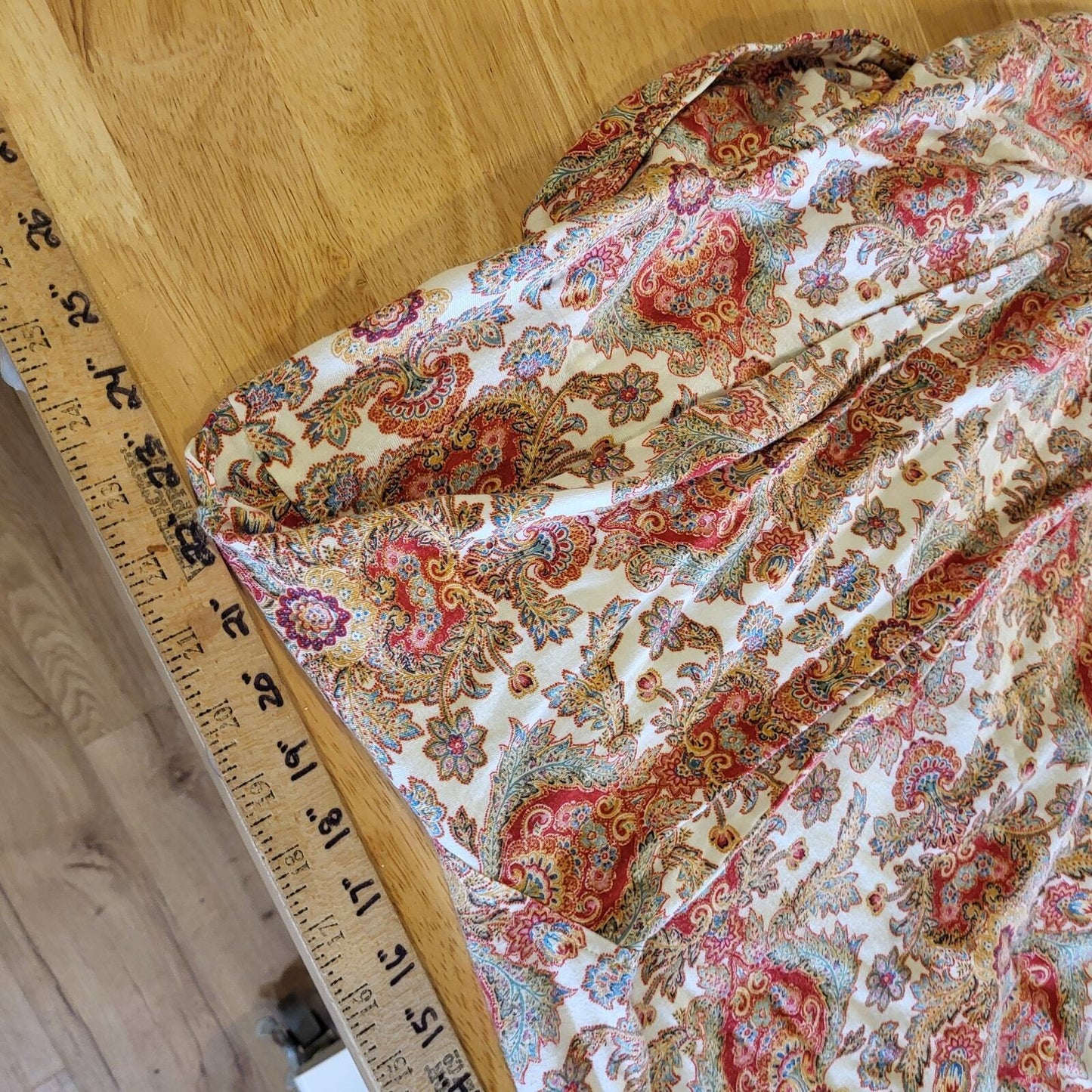 Ralph Lauren Paisley Light Weight Flannel Pajama Set Cotton Button Collared XL