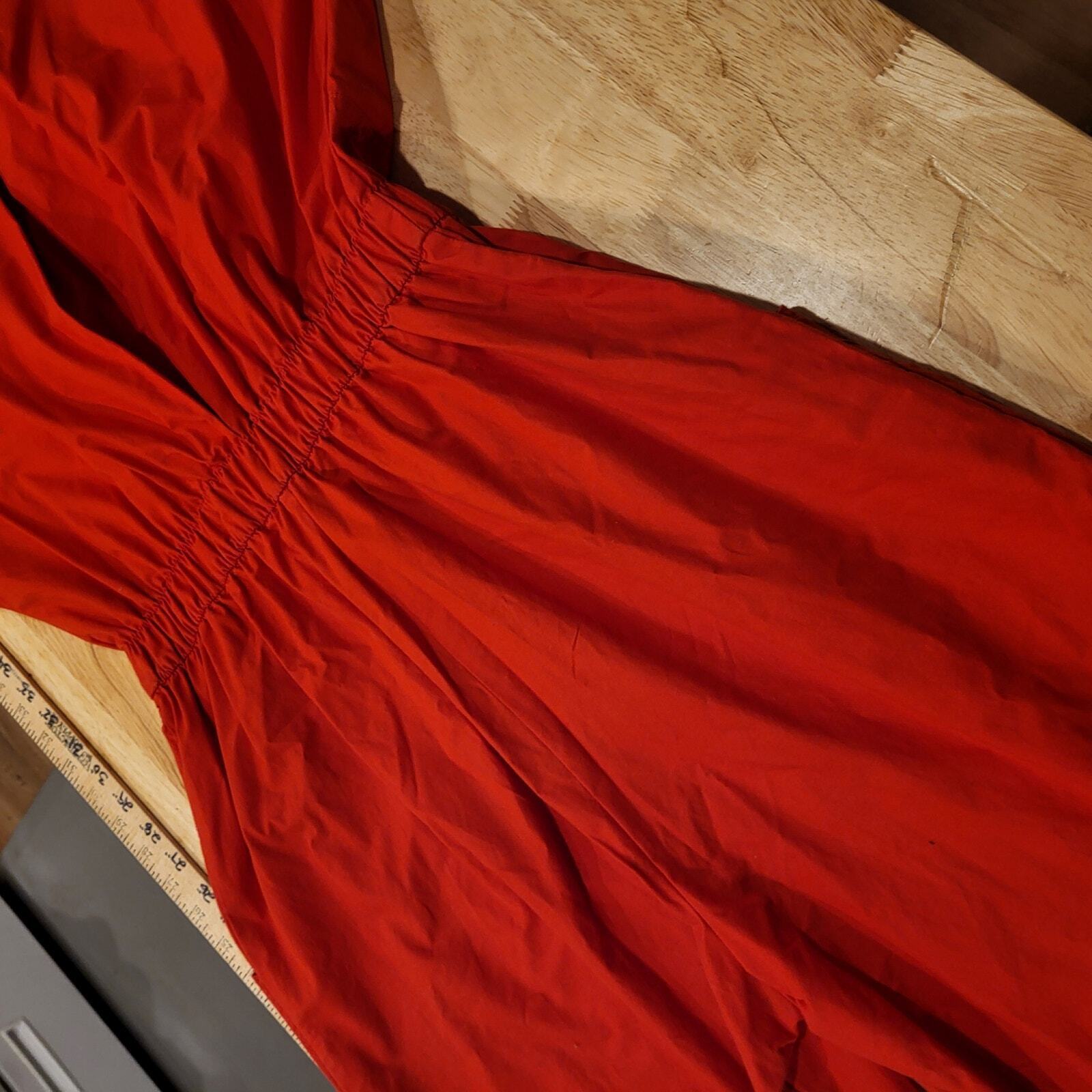 Vintage Red Saint Germain Paris Jumpsuit Elastic Waist Zip 28"-38" Waist