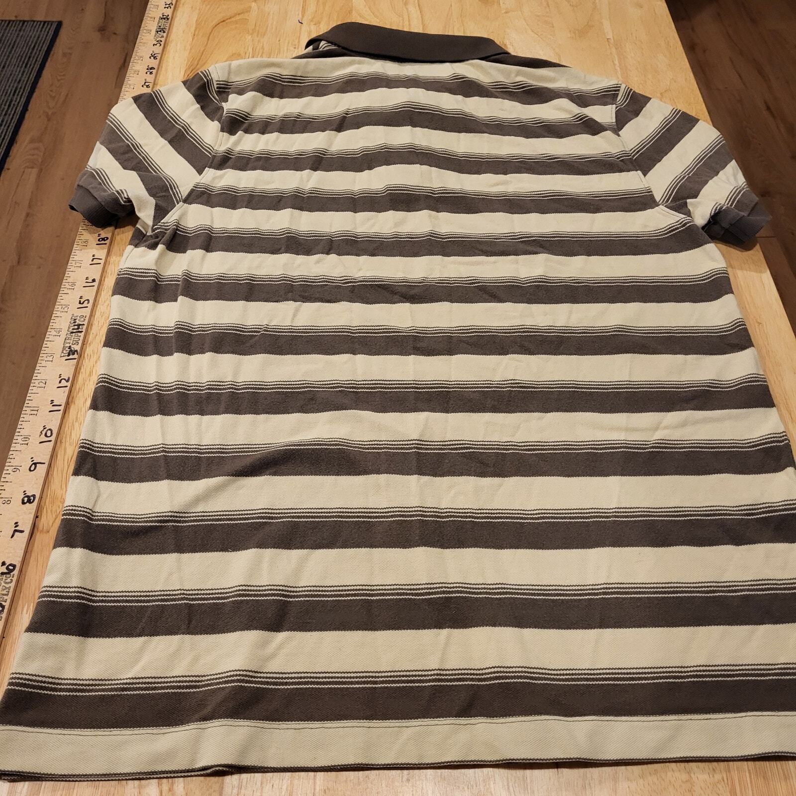 Large knit Banana Republic Polo brown and beige stripes 22" pit to pit