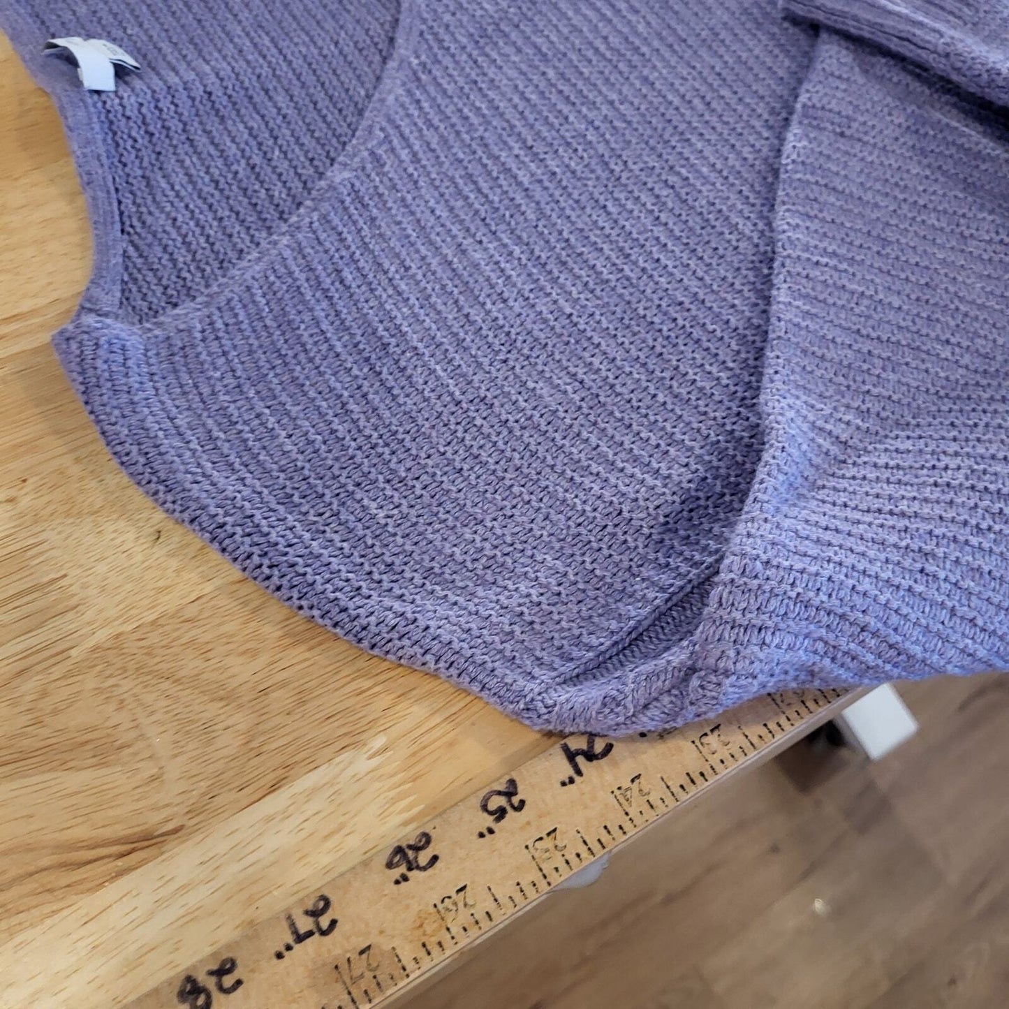 PureJill Cashmere Cotton Viscose Blend PURPLE Knit V-neck XL Sweater 23" P2P