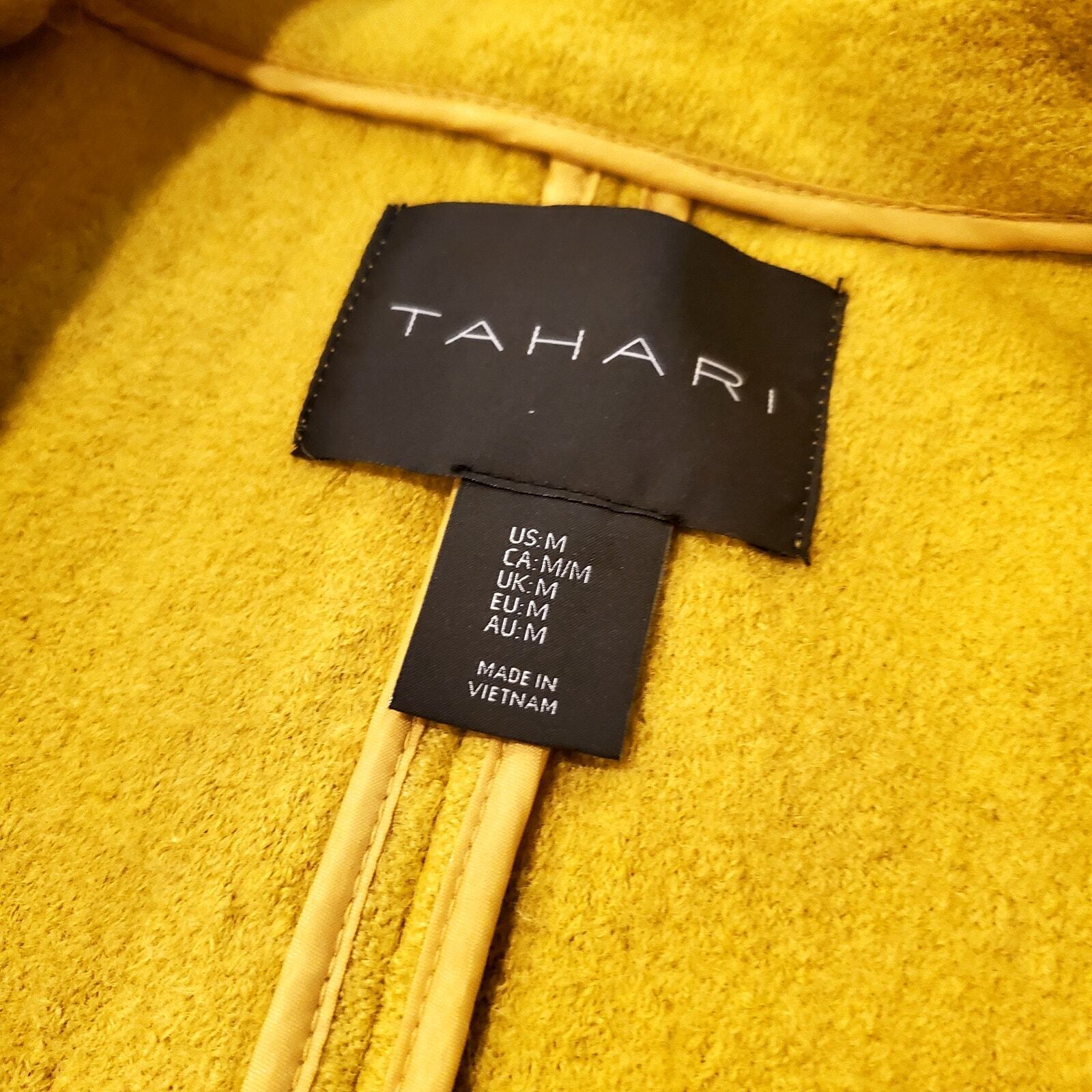 Tahari Lime Green Motorcycle Jacket M Felted Blend Zip Detail 
