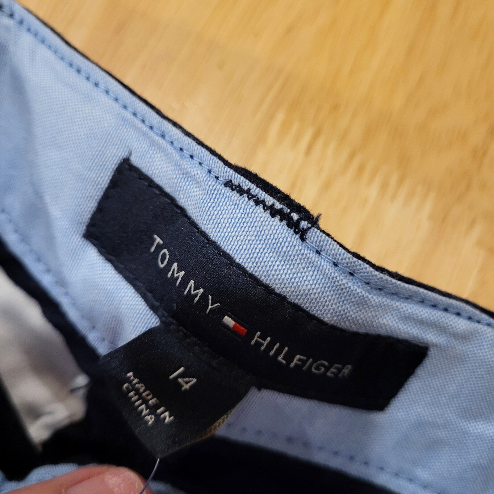 NWT Tommy Hilfiger Size 14 Boys Shorts Belt Cotton Blue 30" Waist