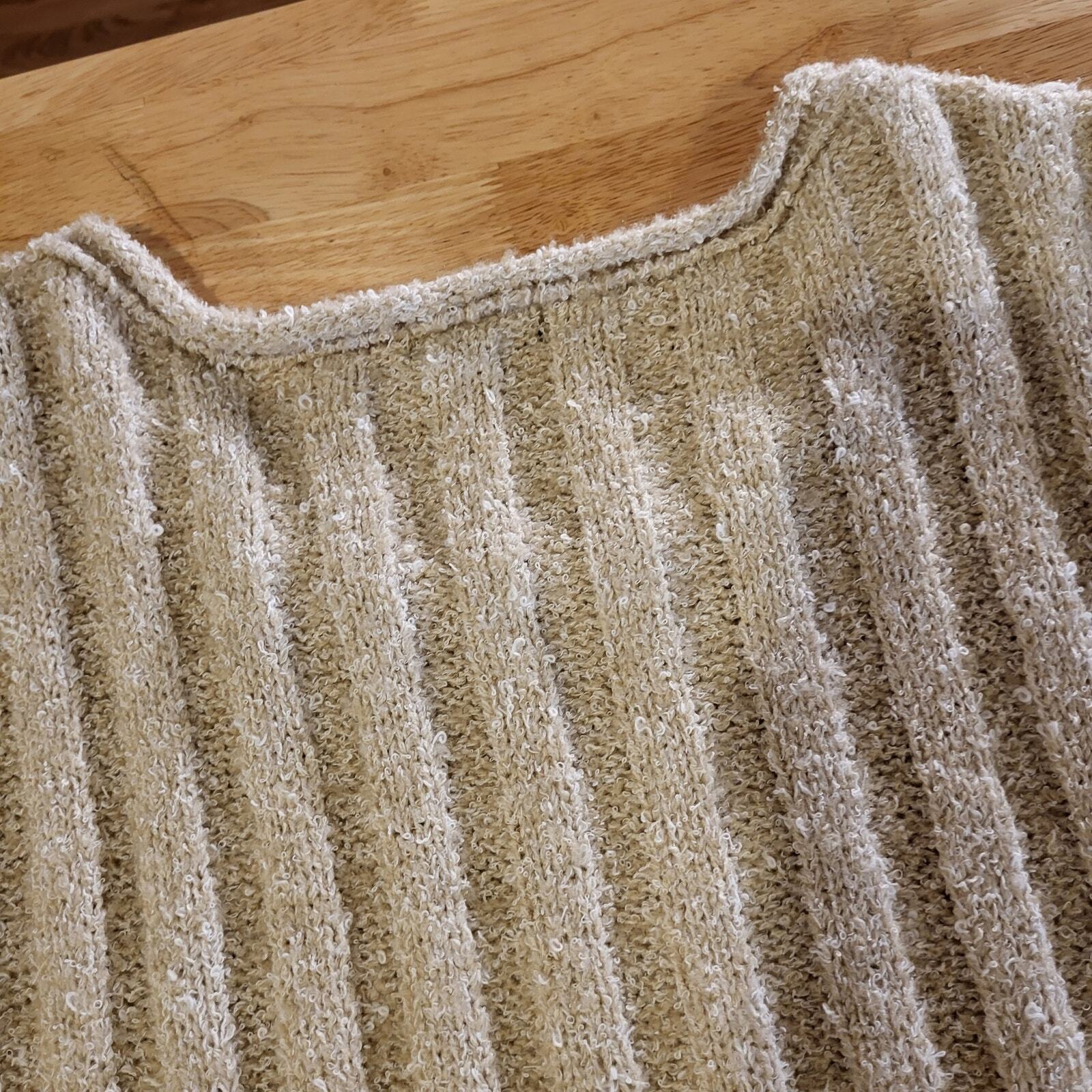Beige Slouchy Boxy Knit Paper Moon Cropped Sweater Ballet Core Small 25" P2P
