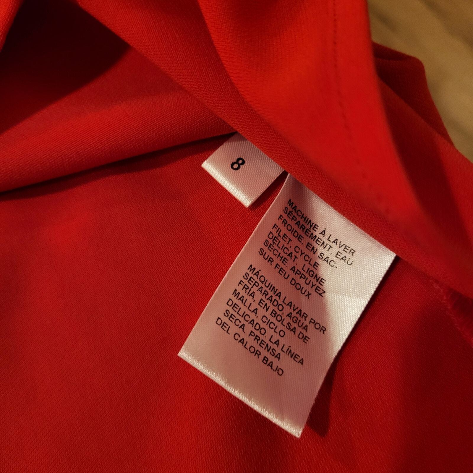Red Doncaster size 8 Sleeveless Blouse Dart Detail  19" P2P 25" shoulder to hem