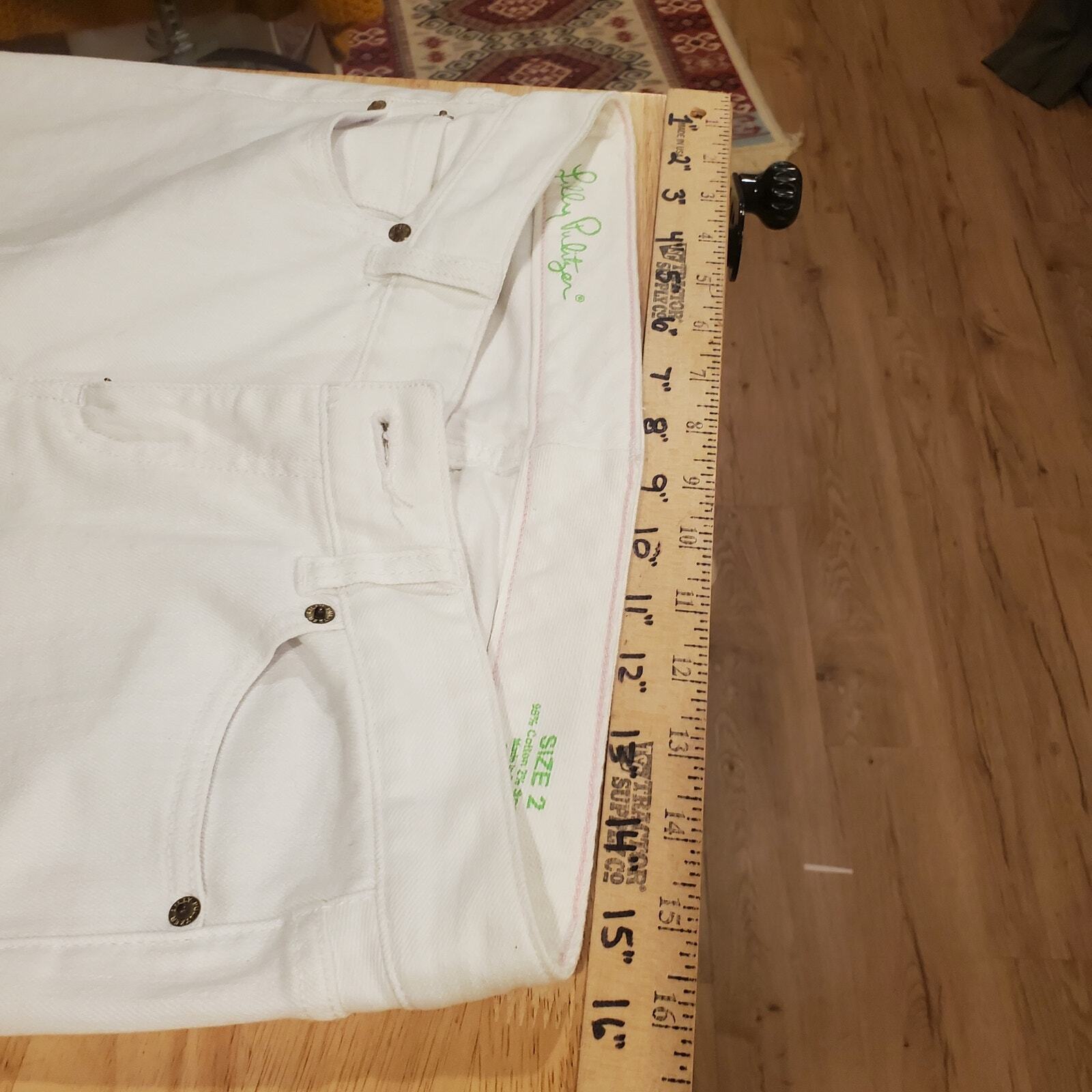 Lilly Pulitzer Lilly Pulitzer White Denim Skinny Jeans Size 2 32" Waist