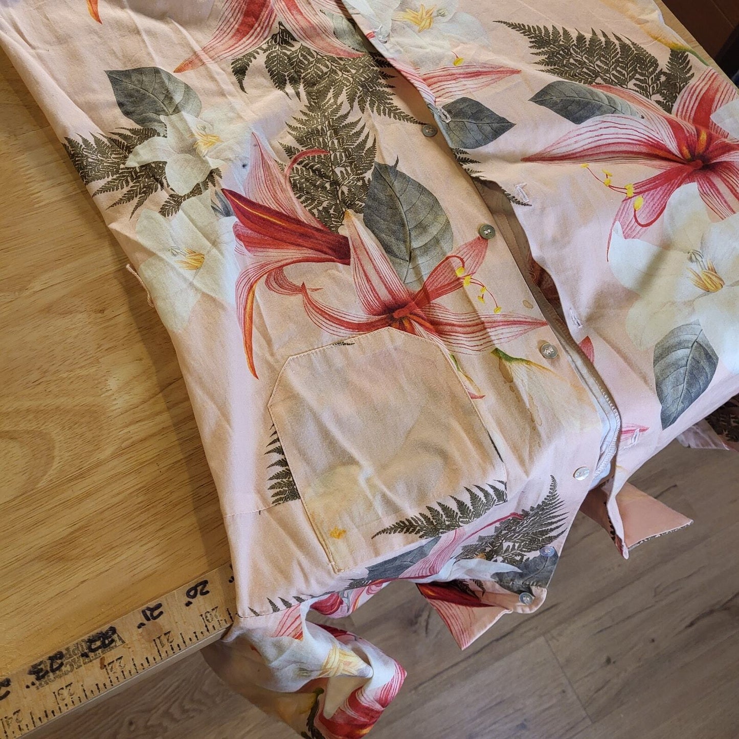 Zara Woman Pink Floral Tropical Shirt Dress Collared Button Belt Loop Small 