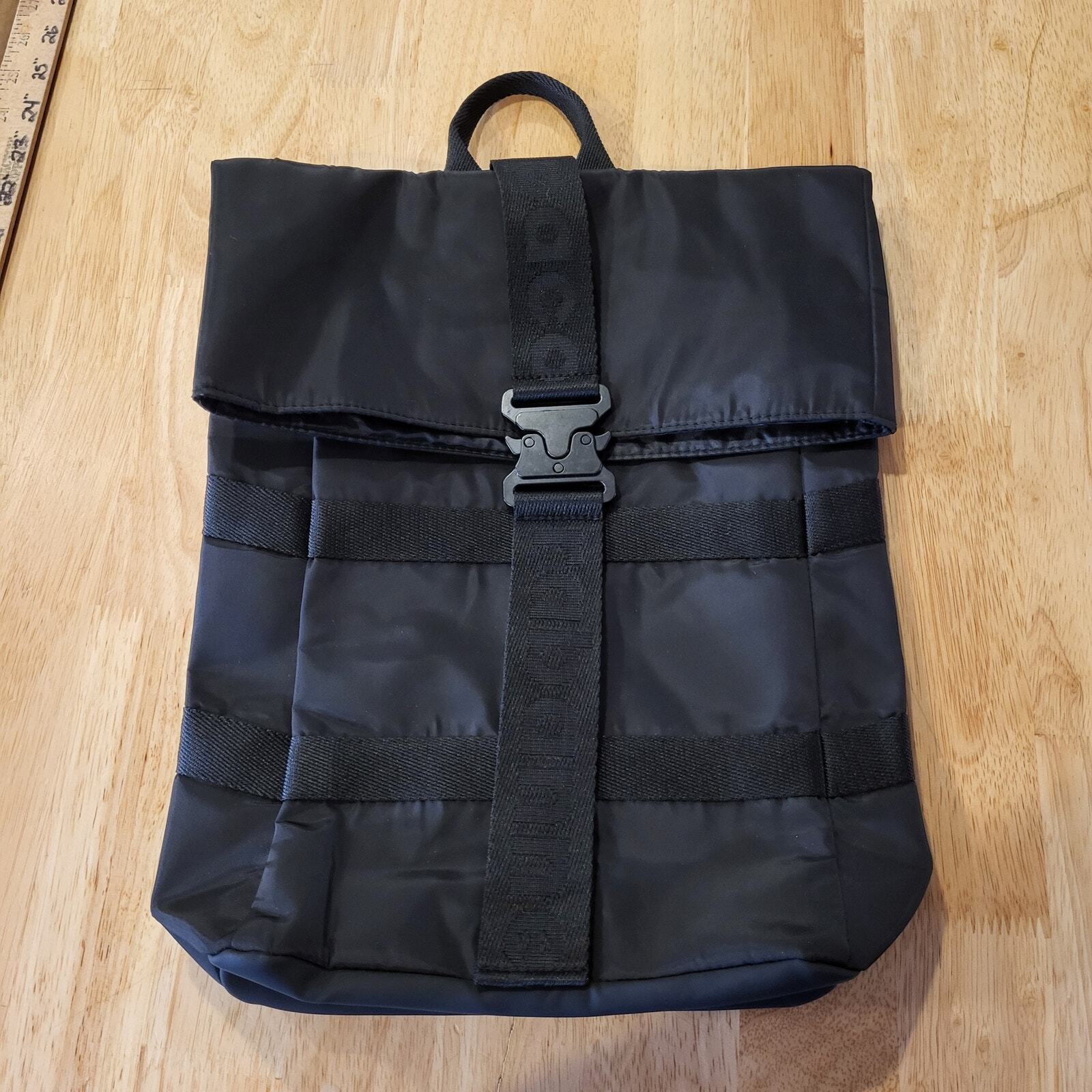 Paco Rabanne Black Padded Bag Metal Clasp Nylon Straps  Very Clean 15"x12"