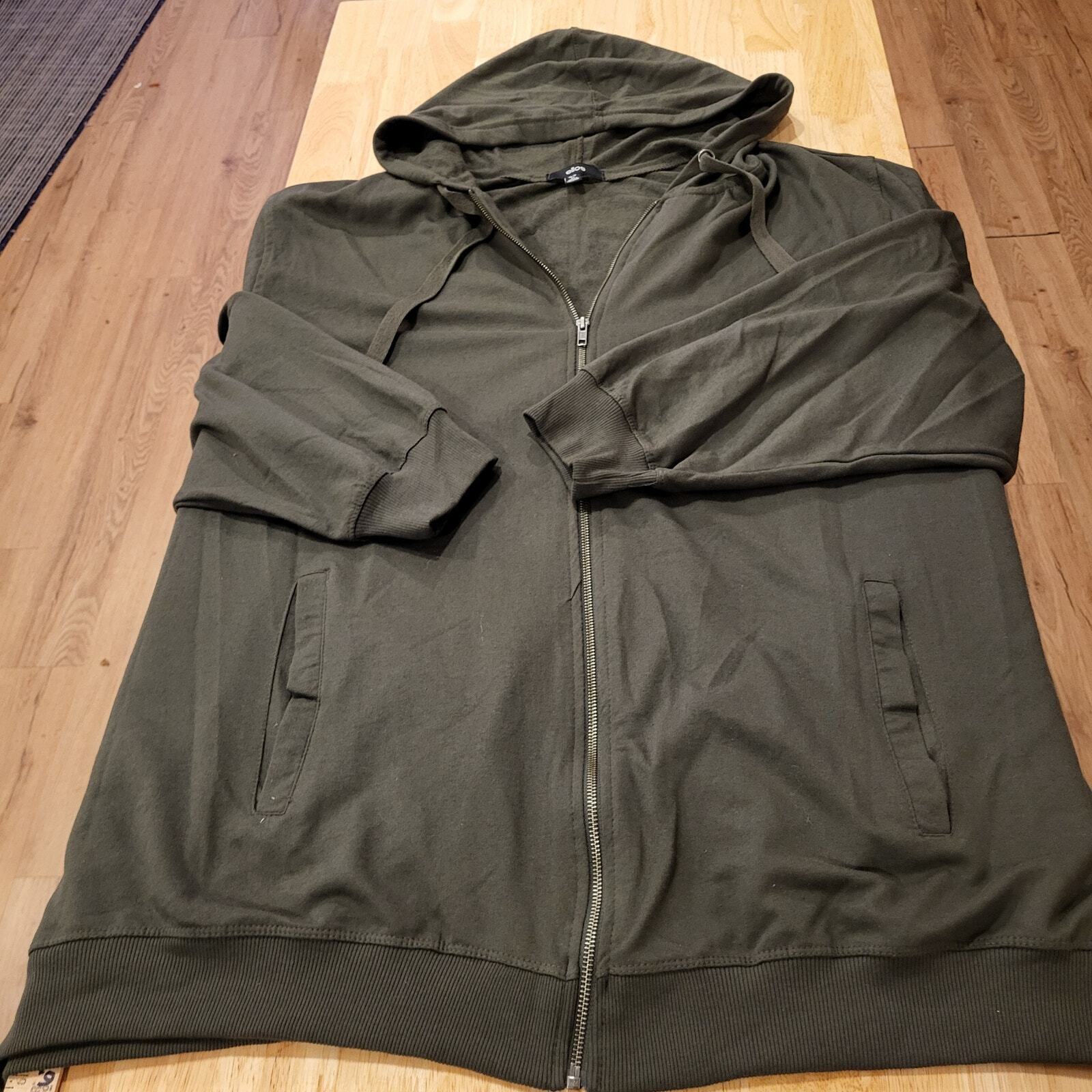 Ellos Hunter Green 3X Long Zip Front Hoodie Super Soft & Stretchy 34" Pit to Pit