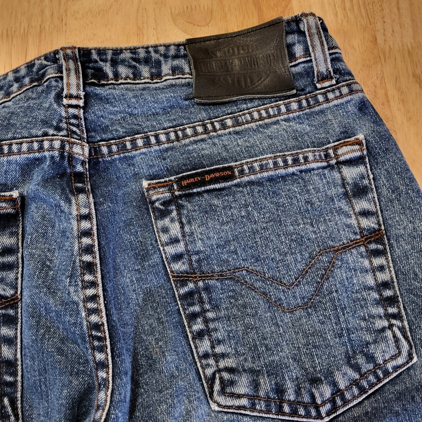 Harley Davidson Size 8 Boot Cut Medium Wash & Weight Denim Jeans 