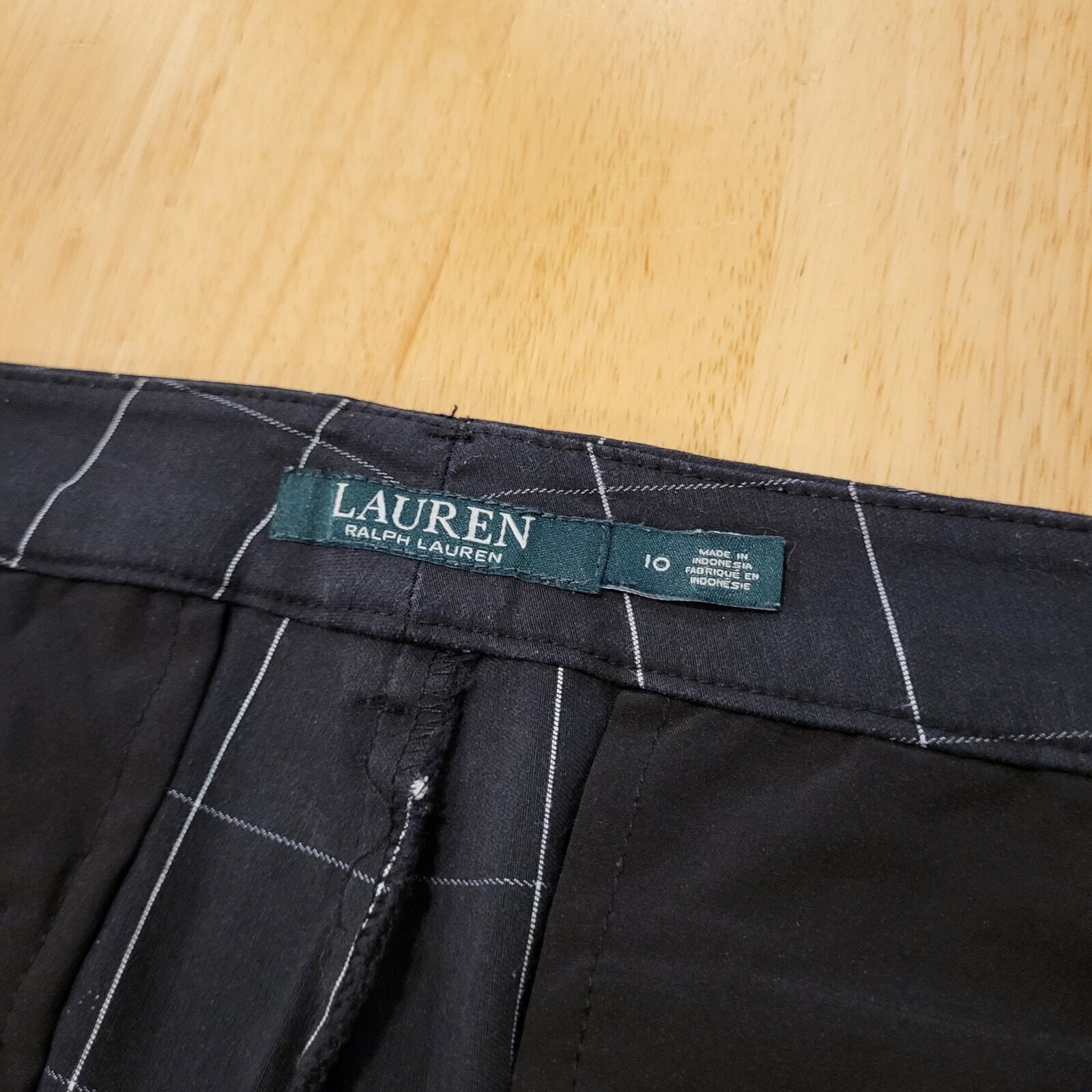 Lauren By Ralph Lauren Black Plaid Size 10 Shorts Pockets