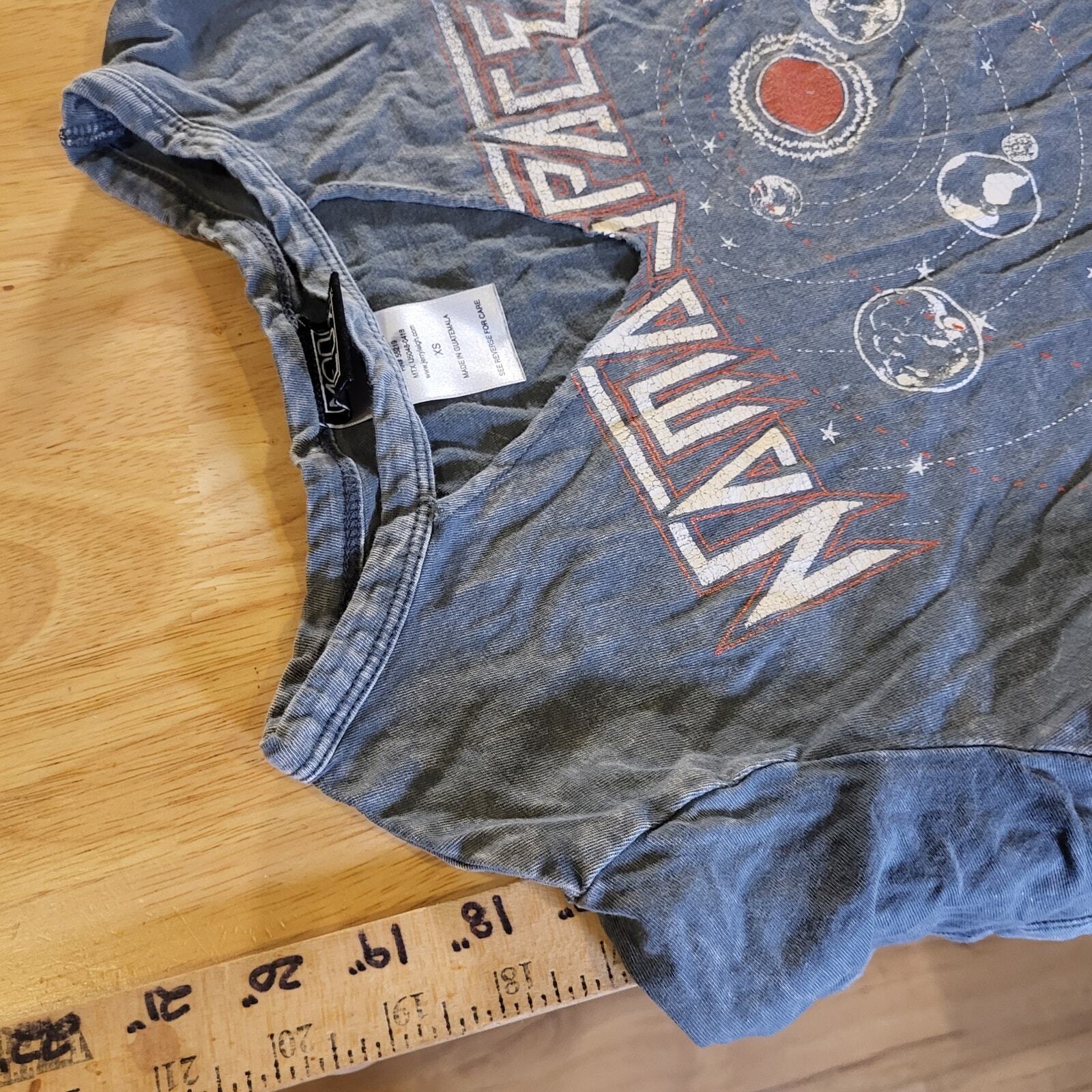 Modern Lux Namaspace Yoga Meditation Distressed xs T-shirt Gray