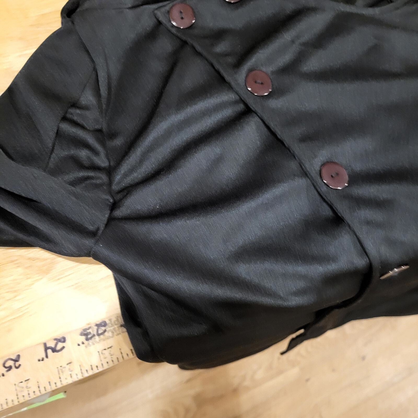 Green Hornet Costume Top Black Button Polyester Adult Medium/Large Halloween