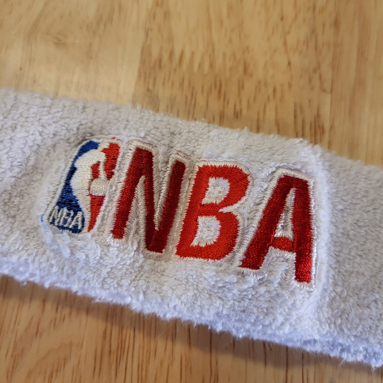 Vintage NBA Sweatband Headband White Terry