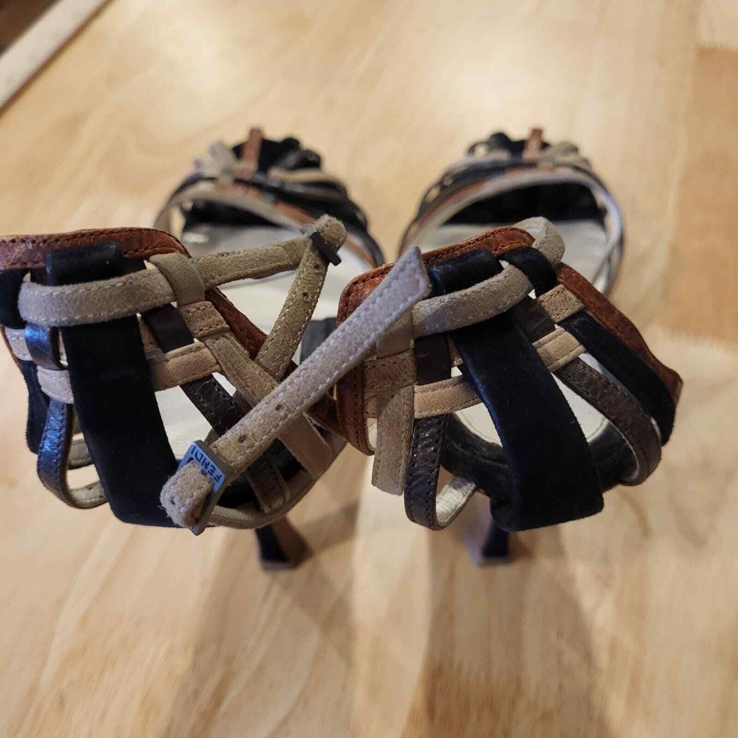 Strappy Leather Multi-color Fendi Stilletto Heals 41 Ankle Strap 