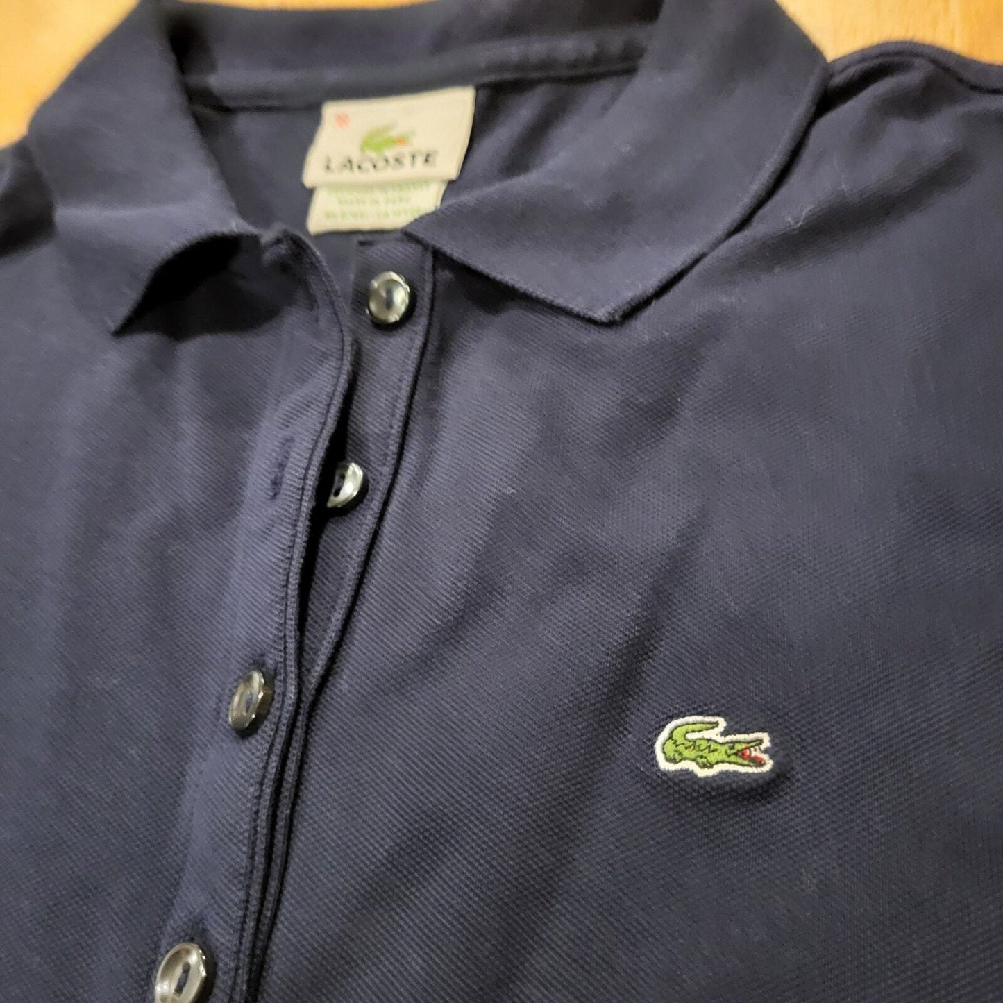 Navy Blue Lacoste Golf Polo Size 38 16" P2P (See Photo for Discoloration)