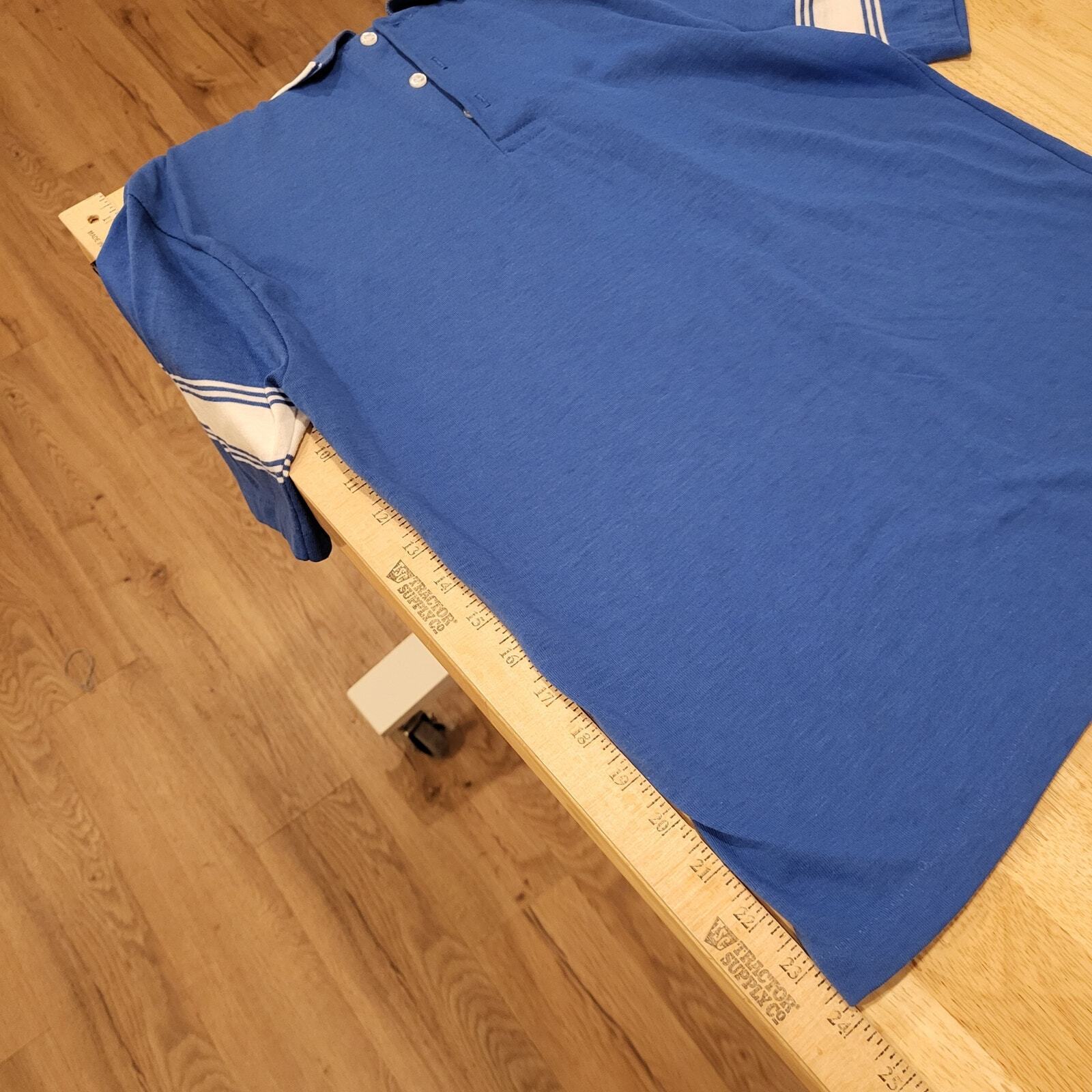 Vintage blue Golf Polo white striped Medium 18" pit 2 pit