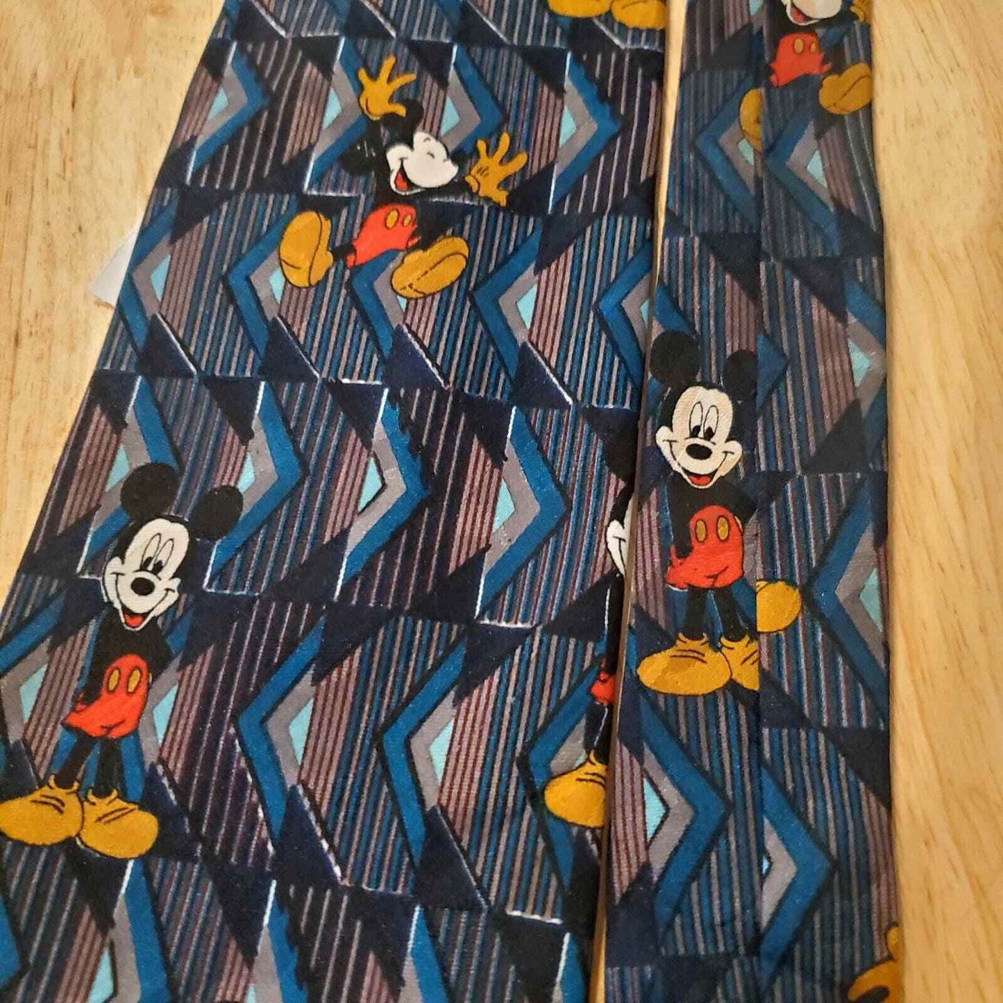 Vintage Disney Mickey Mouse Tie Geometric Print
