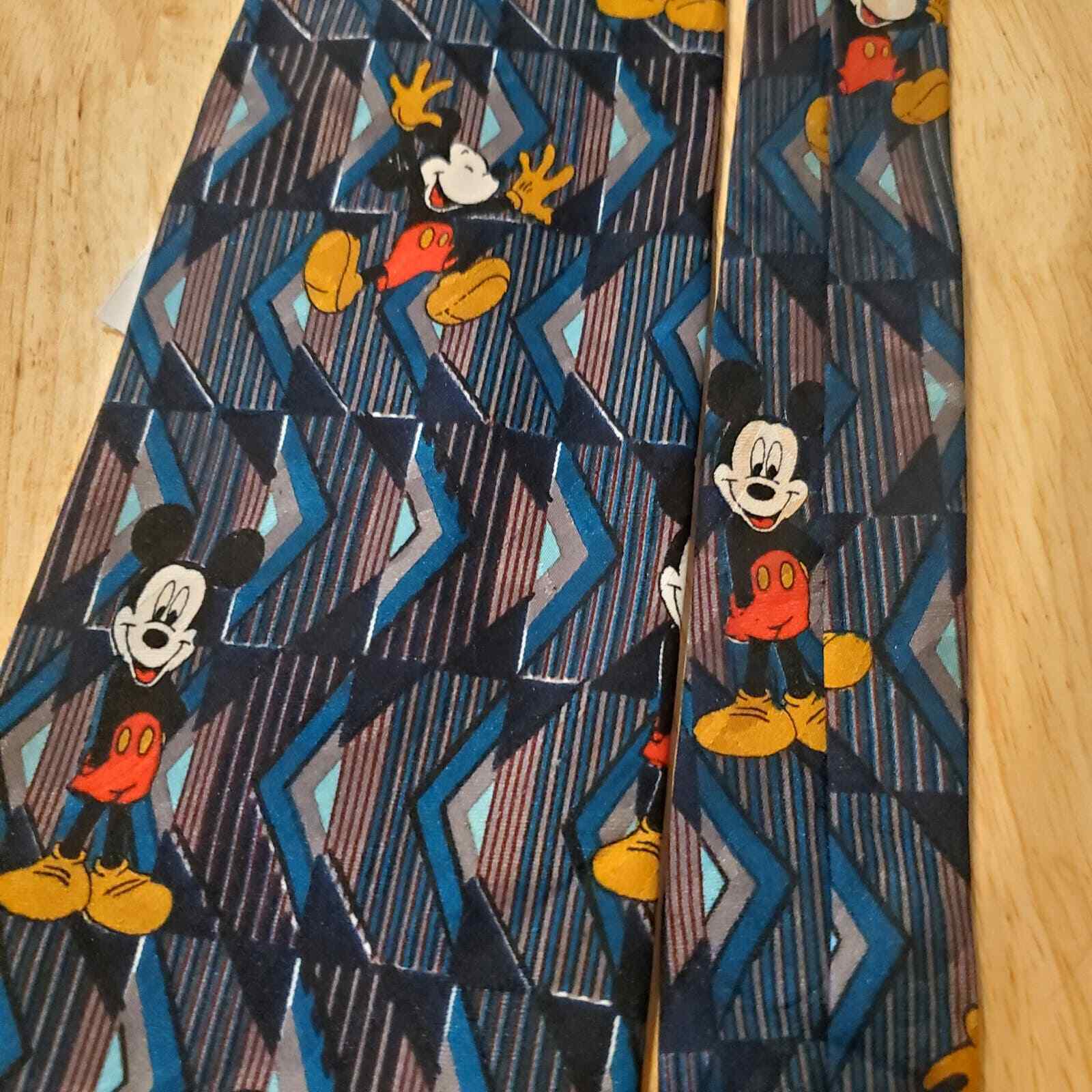 Vintage Disney Mickey Mouse Tie Geometric Print
